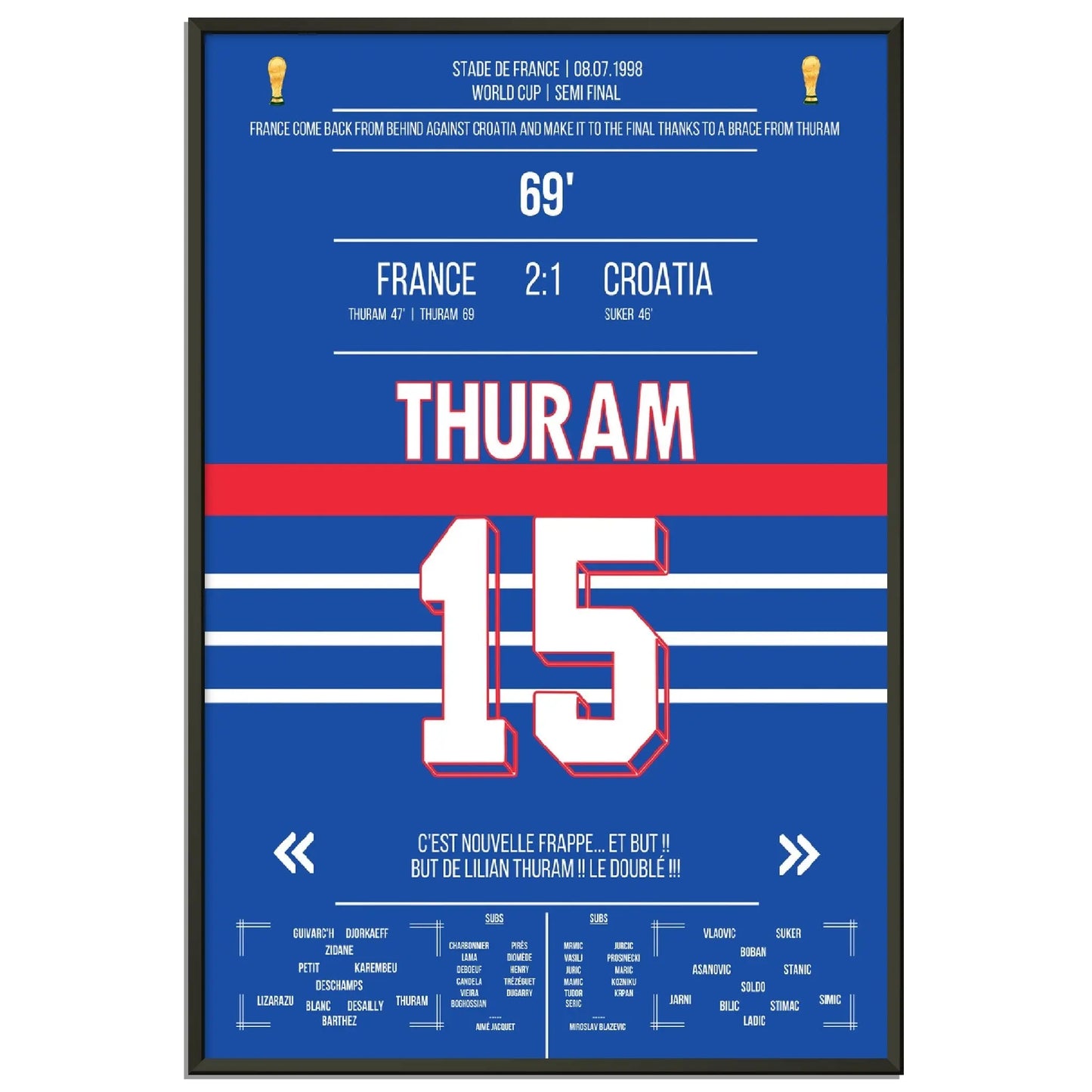 Thuram-Doppelpack führt Les Bleus ins WM-Finale 1998