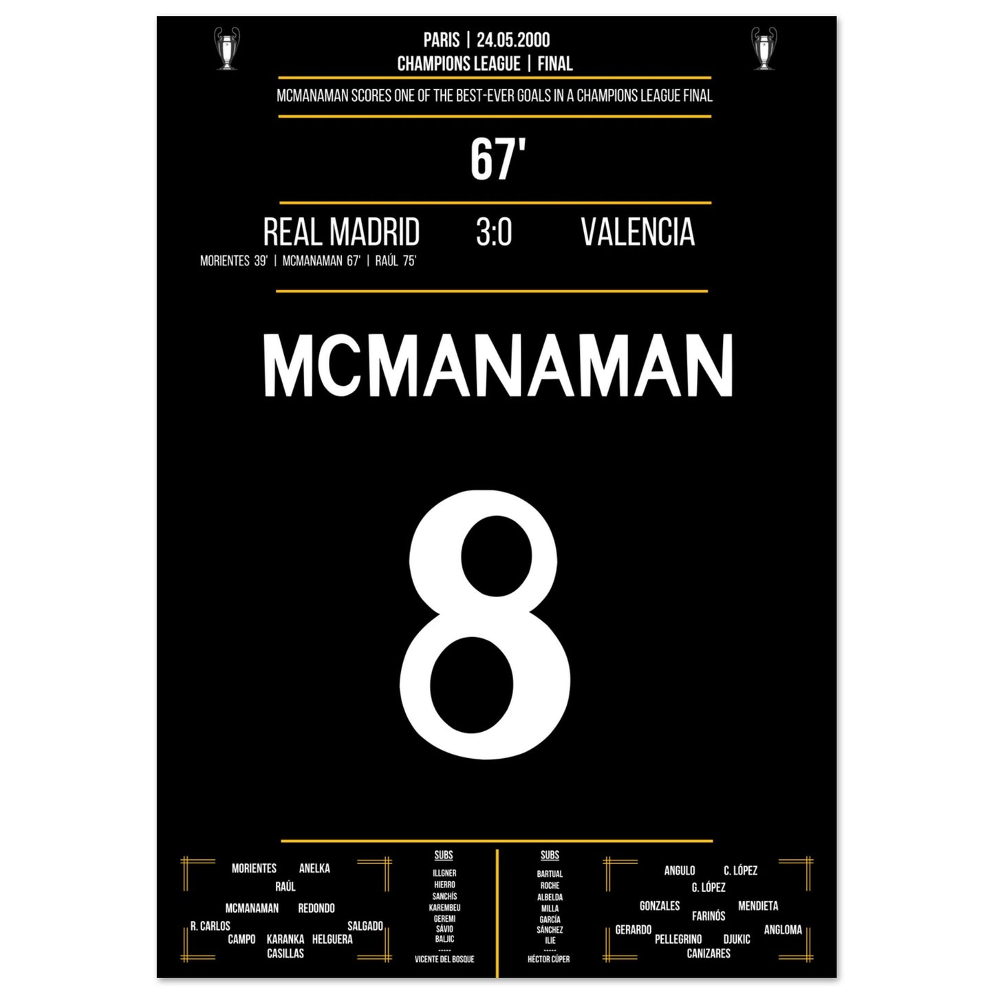 McManaman Volley im Champions League Finale 2000 gegen Valencia A4-21x29.7-cm-8x12-Ohne-Rahmen