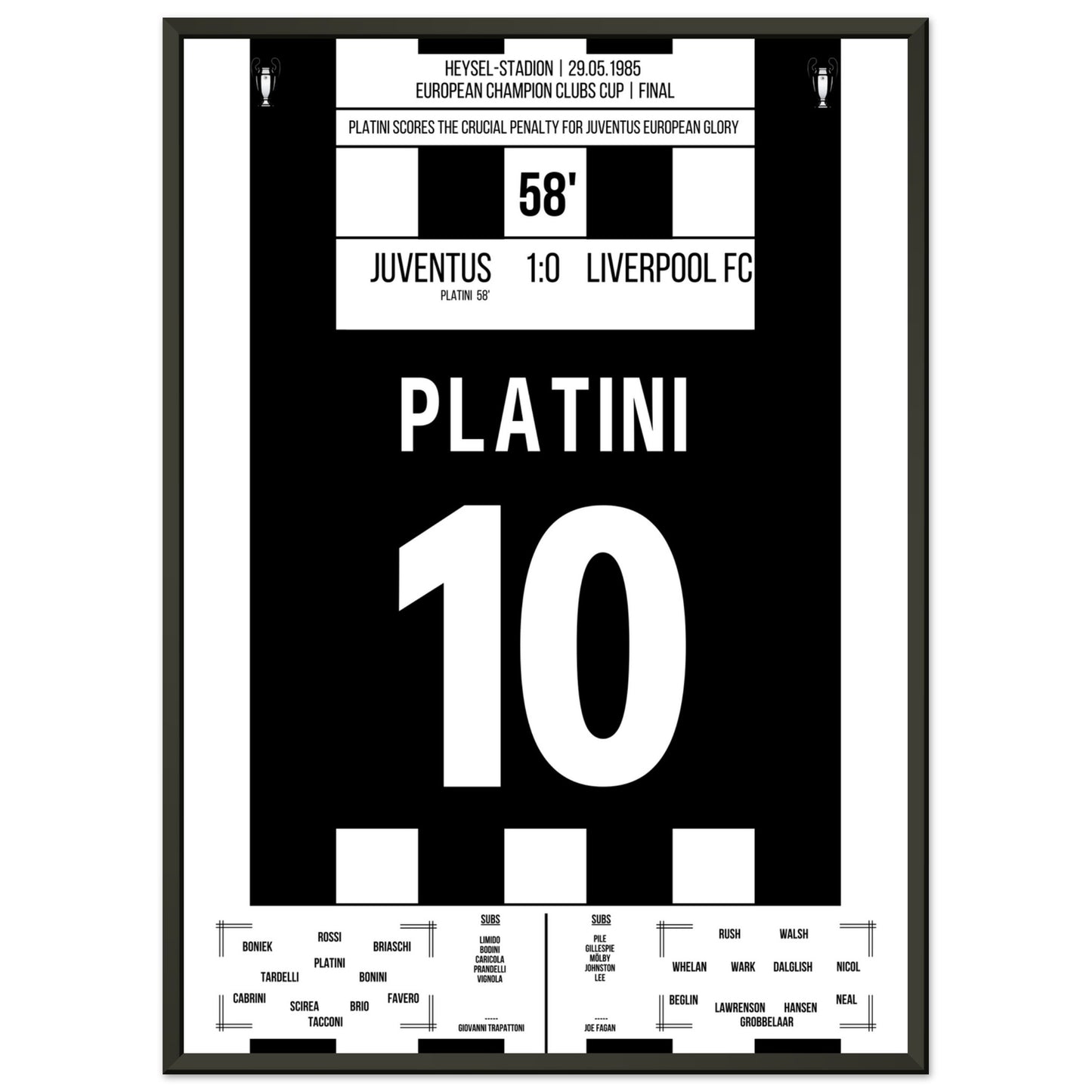 Platini mit entscheidendem Elfmeter gegen Liverpool im Europapokalfinale 1985
