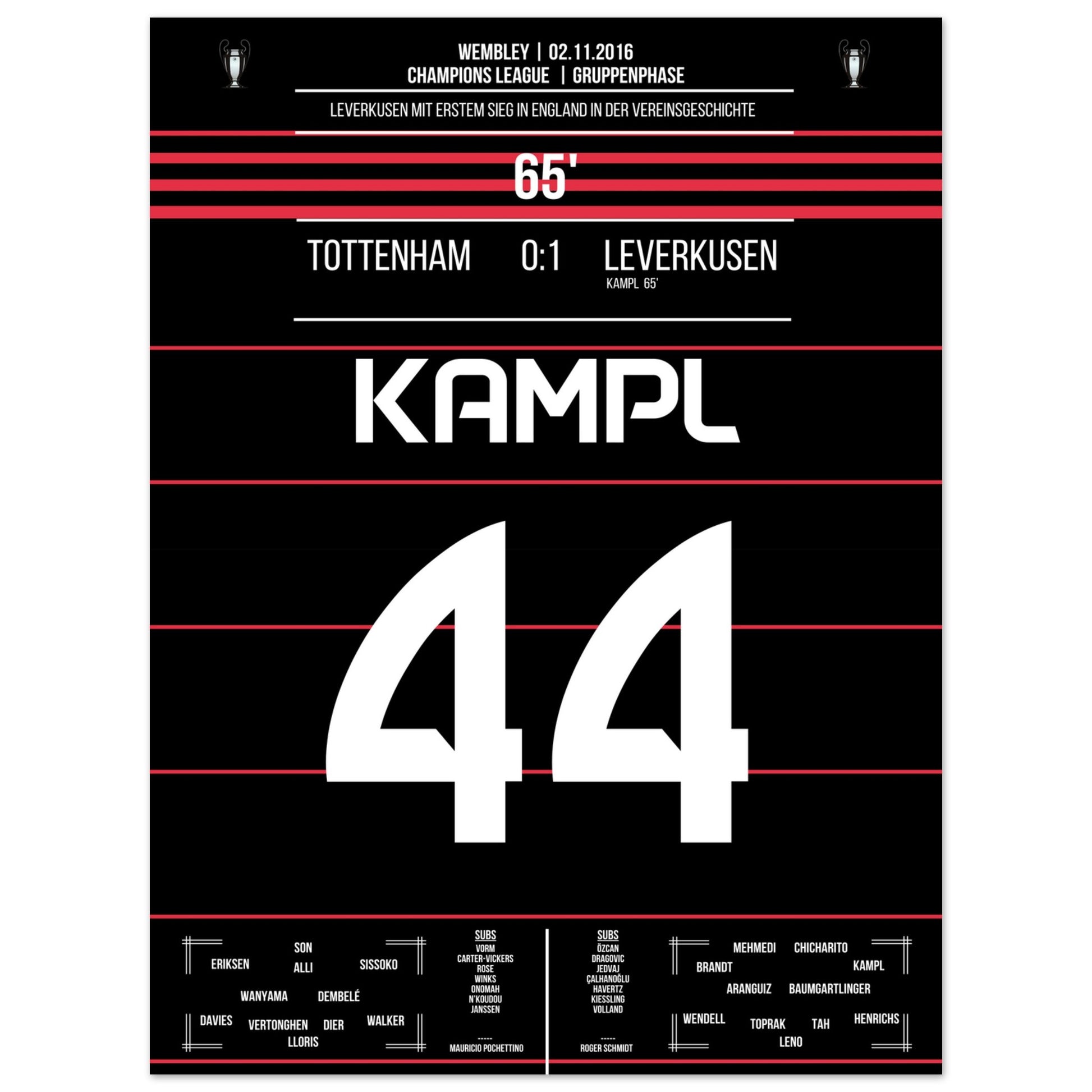 Kampl schiesst Leverkusen zum ersten Sieg auf englischem Boden 30x40-cm-12x16-Ohne-Rahmen