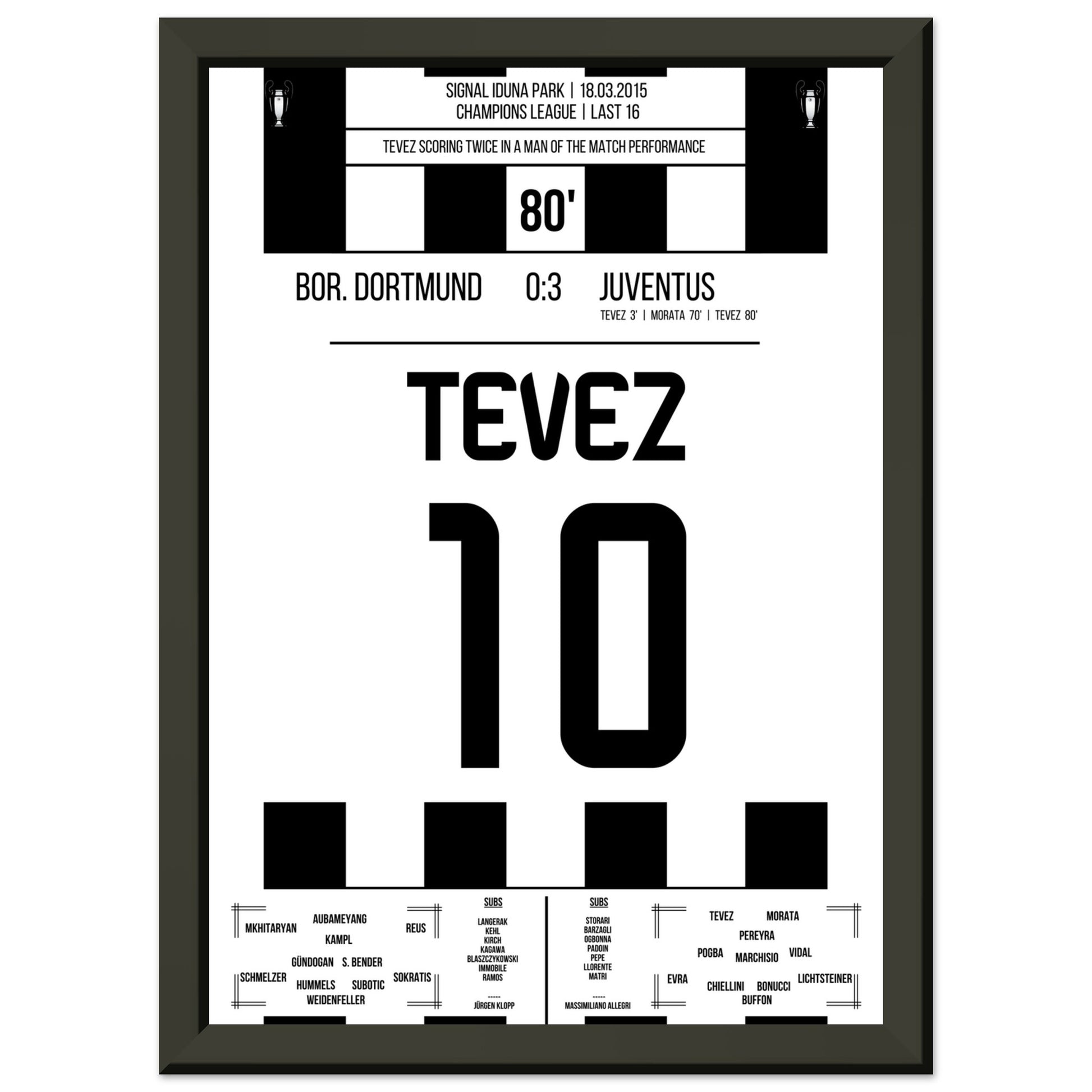 Tevez' Doppelpack gegen Dortmund im CL Achtelfinale 2015 A4-21x29.7-cm-8x12-Schwarzer-Aluminiumrahmen