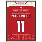 Martinelli's später Siegtreffer gegen Man City 50x70-cm-20x28-Schwarzer-Aluminiumrahmen