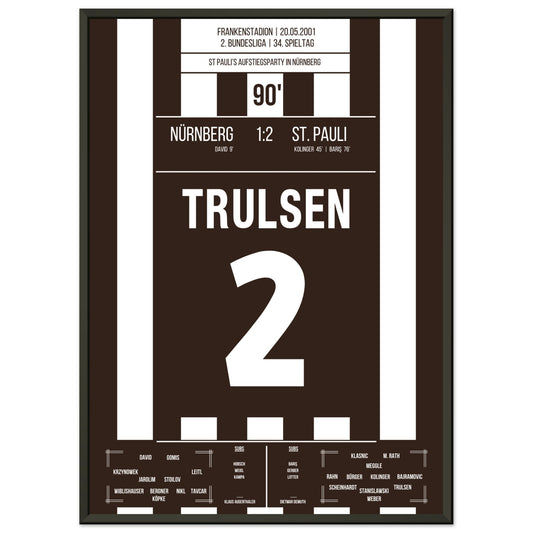 St Pauli's Aufstiegsfeier in Nürnberg 2001 50x70-cm-20x28-Schwarzer-Aluminiumrahmen