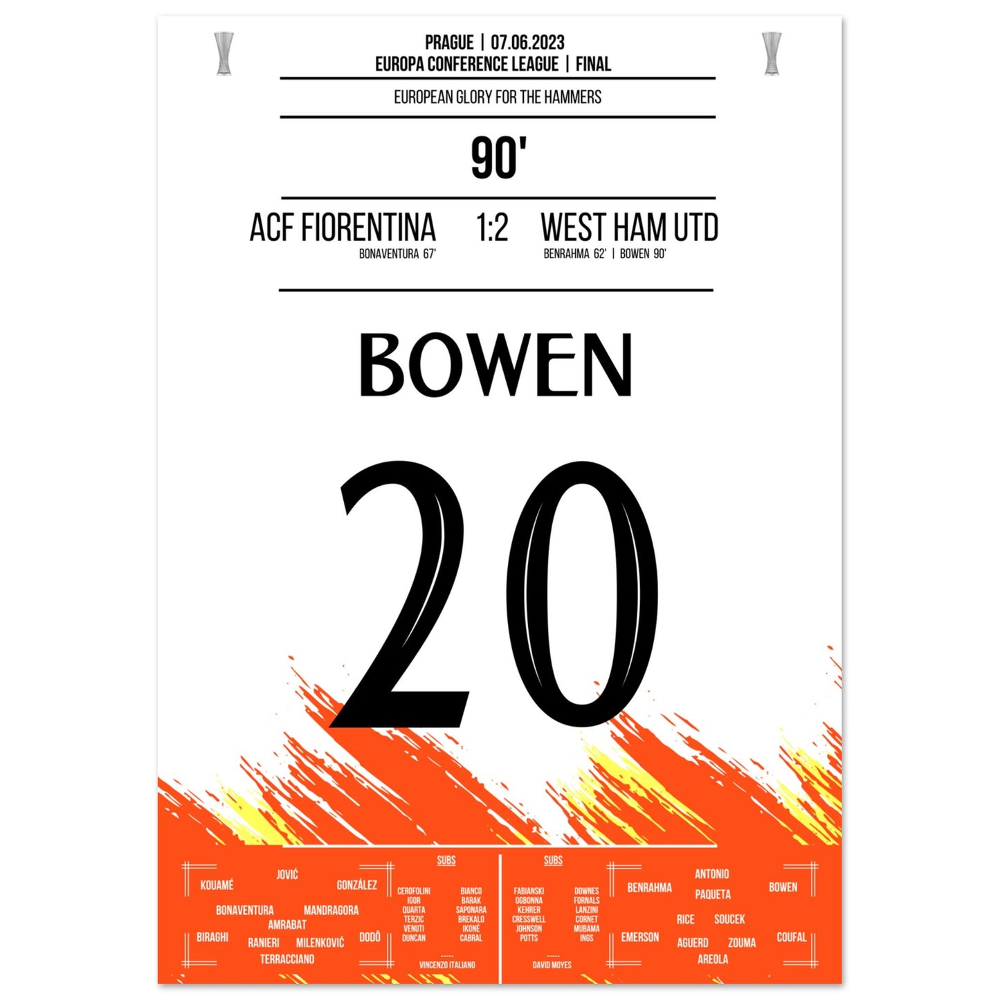Bowen's Last-Minute Siegtreffer zum Europapokal Triumph für die "Hammers" A4-21x29.7-cm-8x12-Ohne-Rahmen