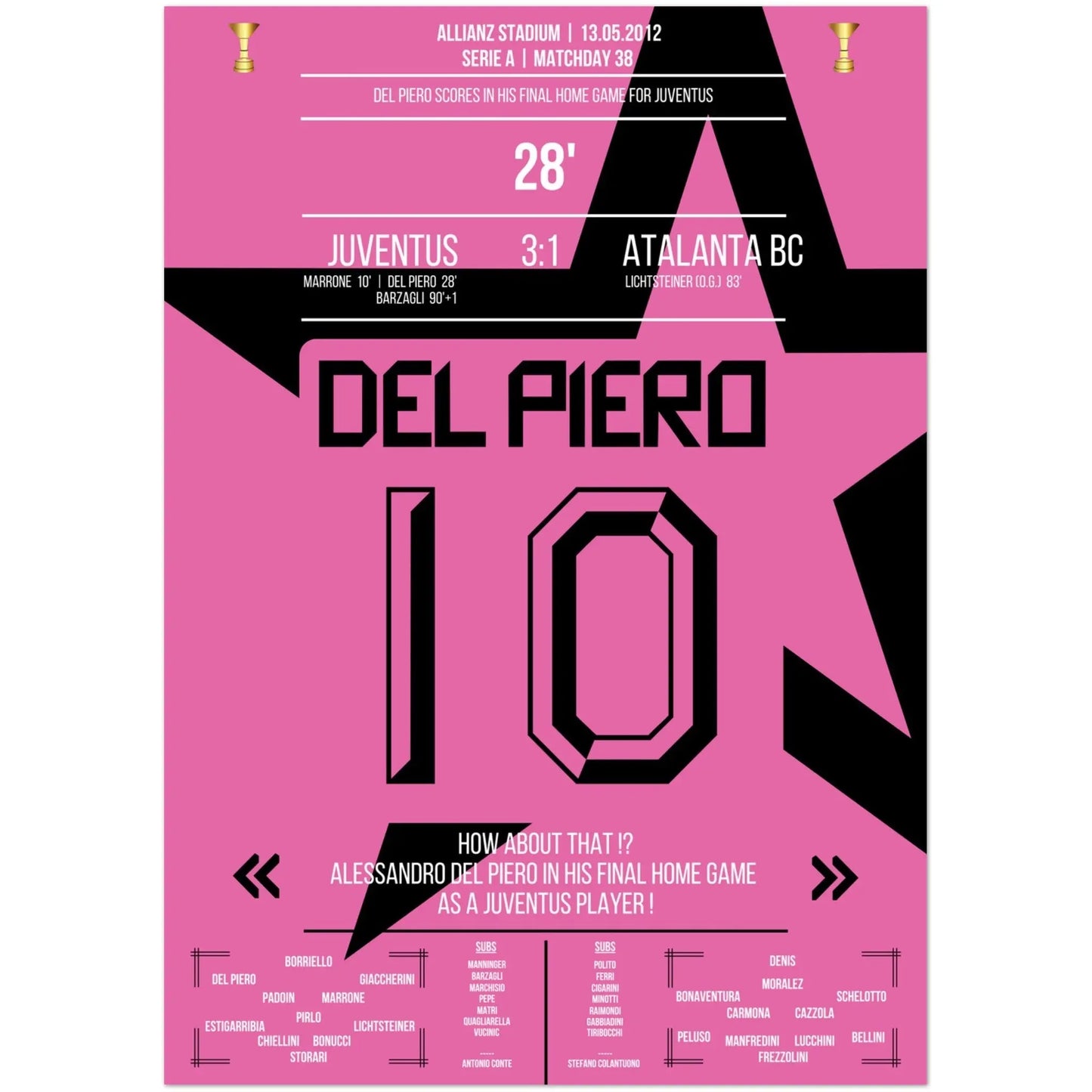 Le but d'adieu parfait de Del Piero contre l'Atalanta en 2011/12