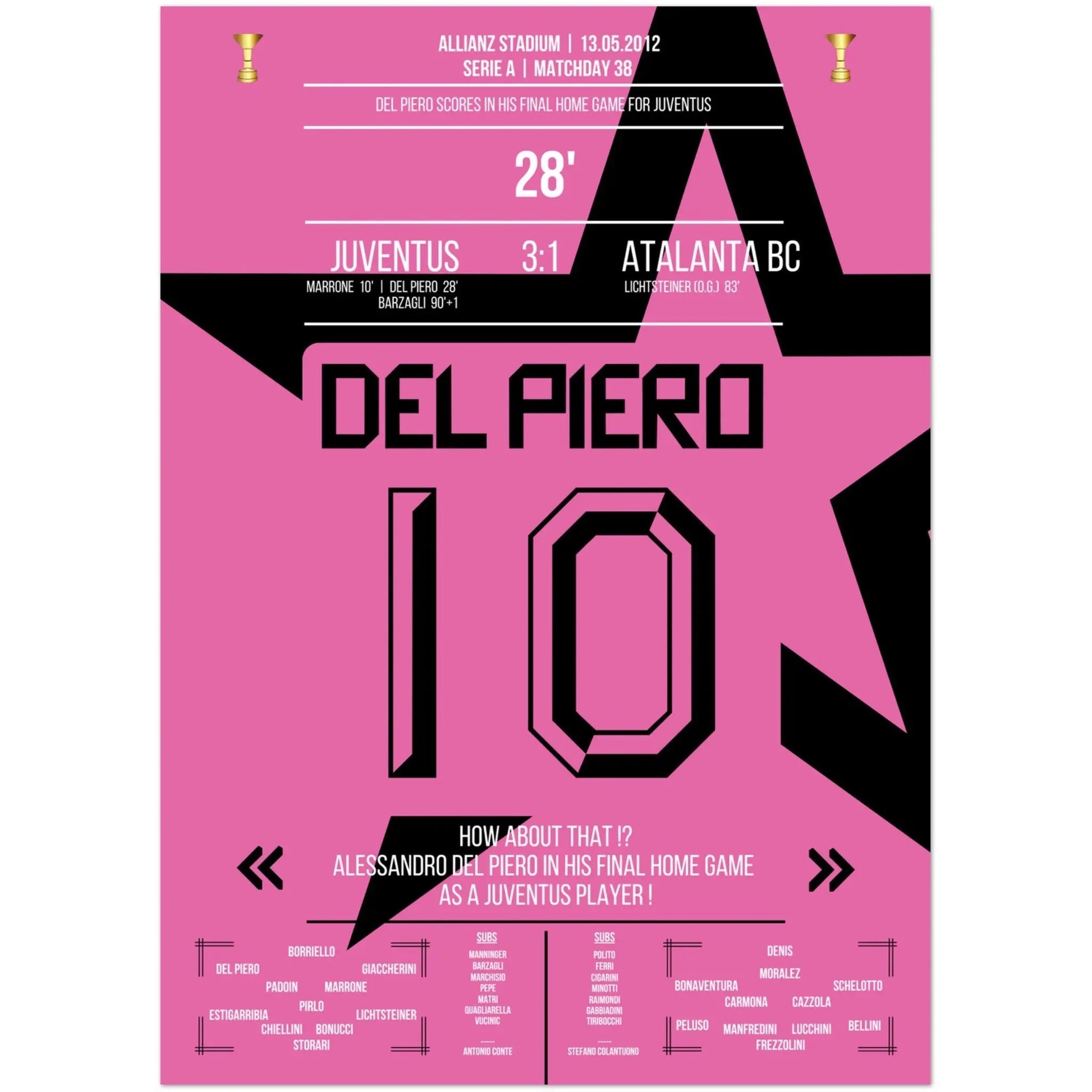 Del Piero's perfektes Abschiedstor gegen Atalanta 2011/12 50x70-cm-20x28-Ohne-Rahmen