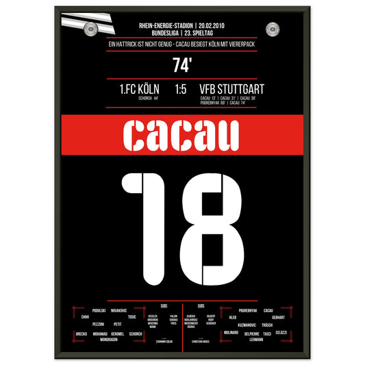 Cacau's Viererpack beim Auswärtsspiel in Köln 2010 50x70-cm-20x28-Schwarzer-Aluminiumrahmen