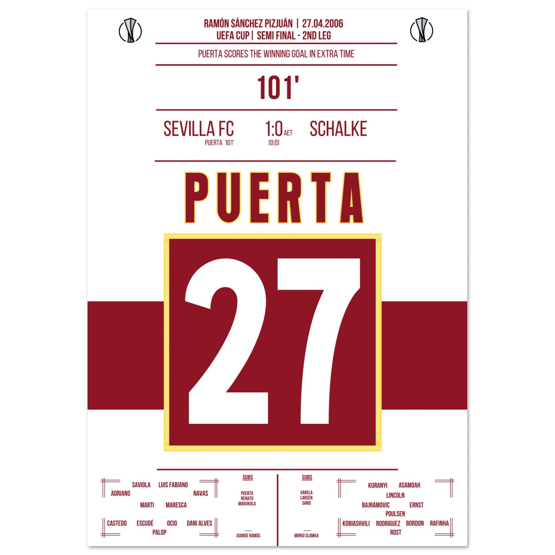 Puerta schießt Sevilla ins Uefa Cup Finale 2006 A4-21x29.7-cm-8x12-Ohne-Rahmen