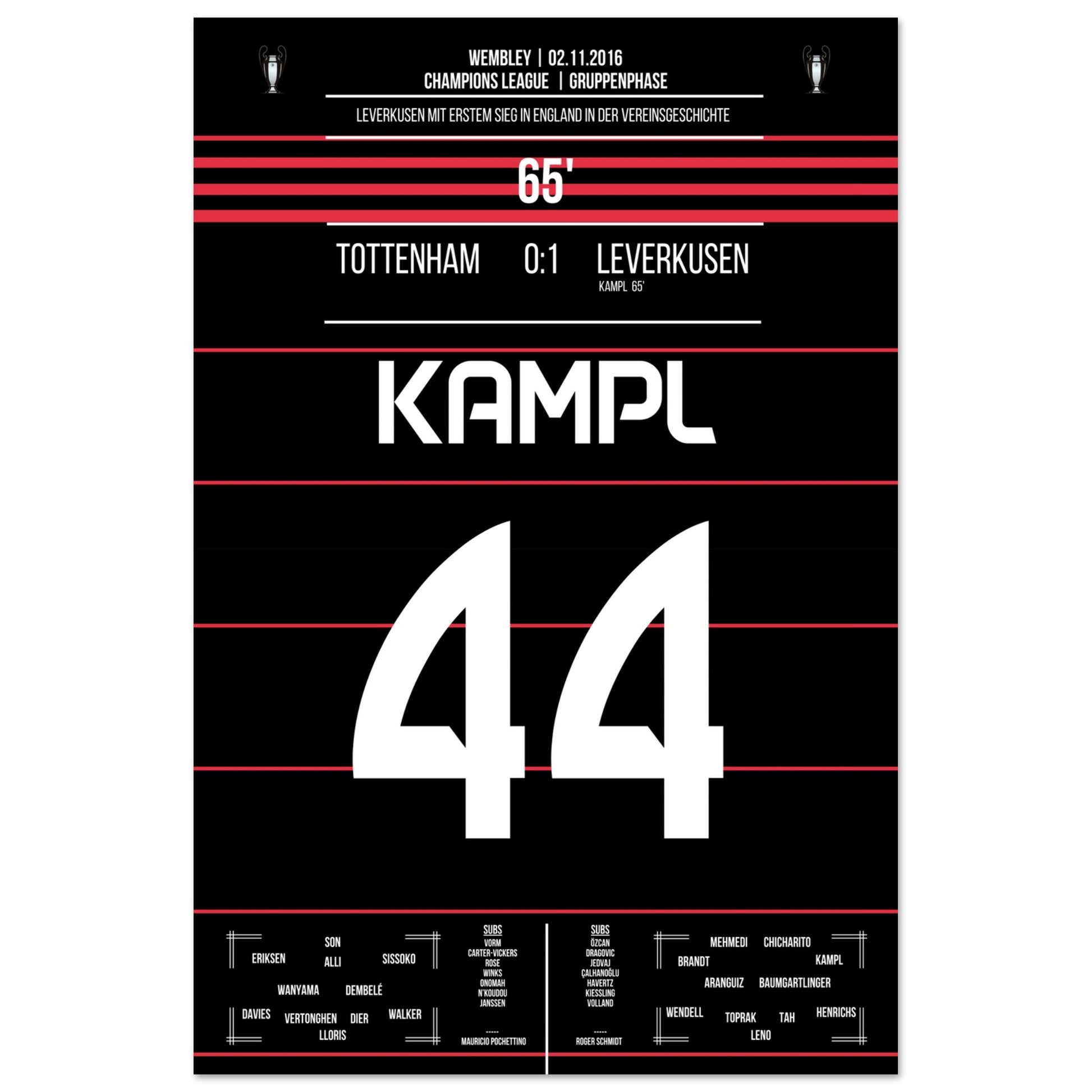 Kampl schiesst Leverkusen zum ersten Sieg auf englischem Boden 60x90-cm-24x36-Ohne-Rahmen
