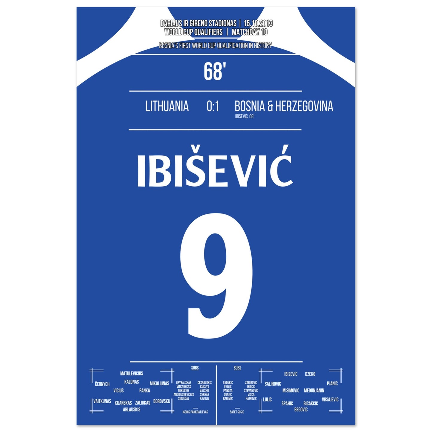 Ibisevic schießt Bosnien zur ersten WM-Teilnahme in der Geschichte 60x90-cm-24x36-Ohne-Rahmen