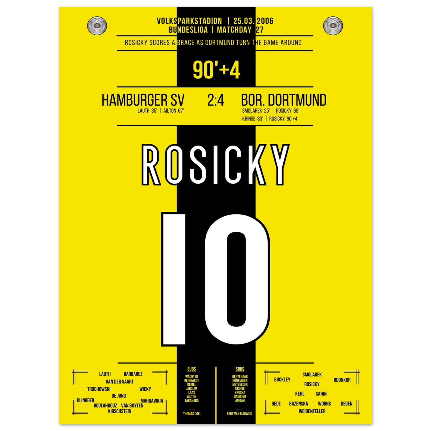 Rosicky's Doppelpack gegen den HSV 2006 30x40-cm-12x16-Ohne-Rahmen