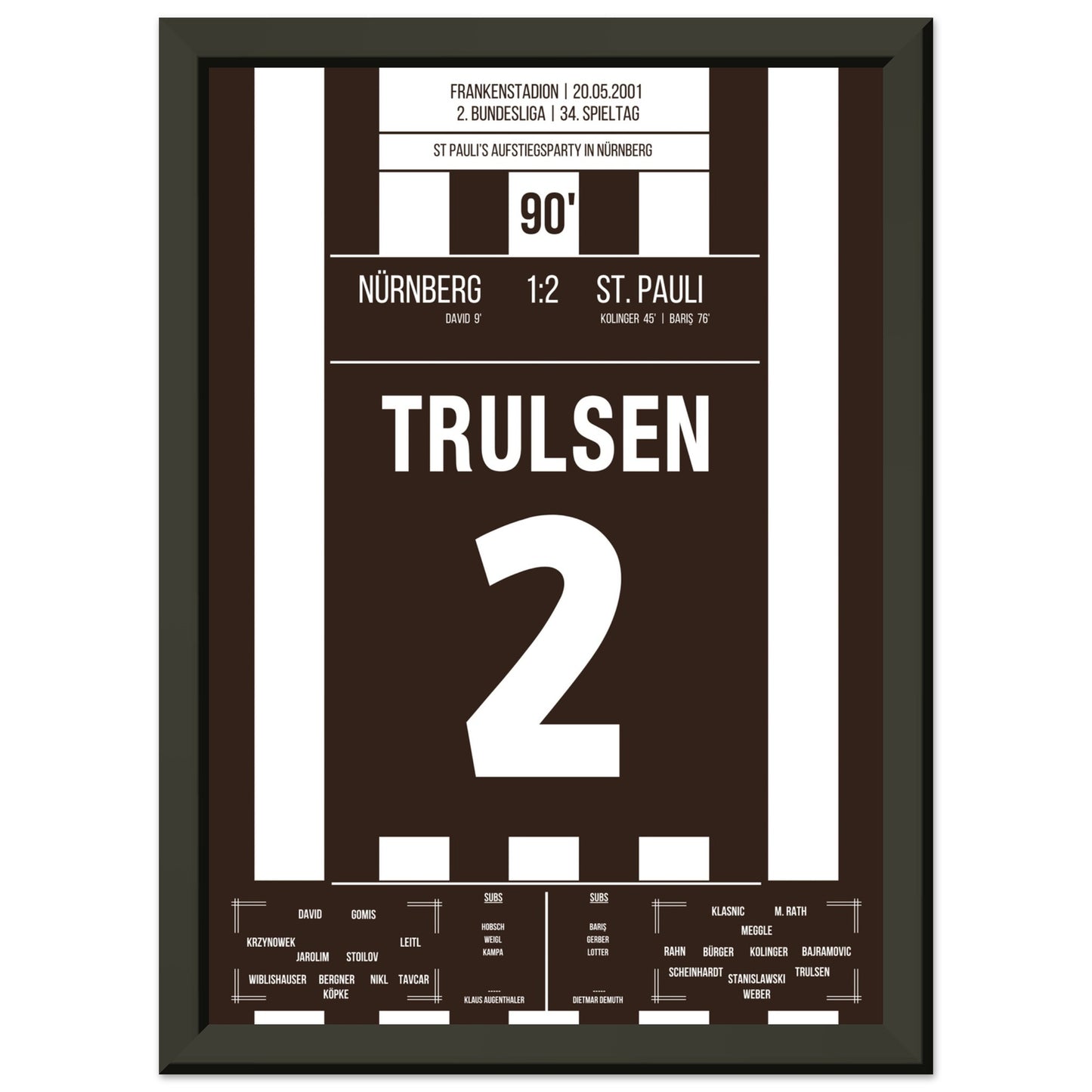 St Pauli's Aufstiegsfeier in Nürnberg 2001 A4-21x29.7-cm-8x12-Schwarzer-Aluminiumrahmen