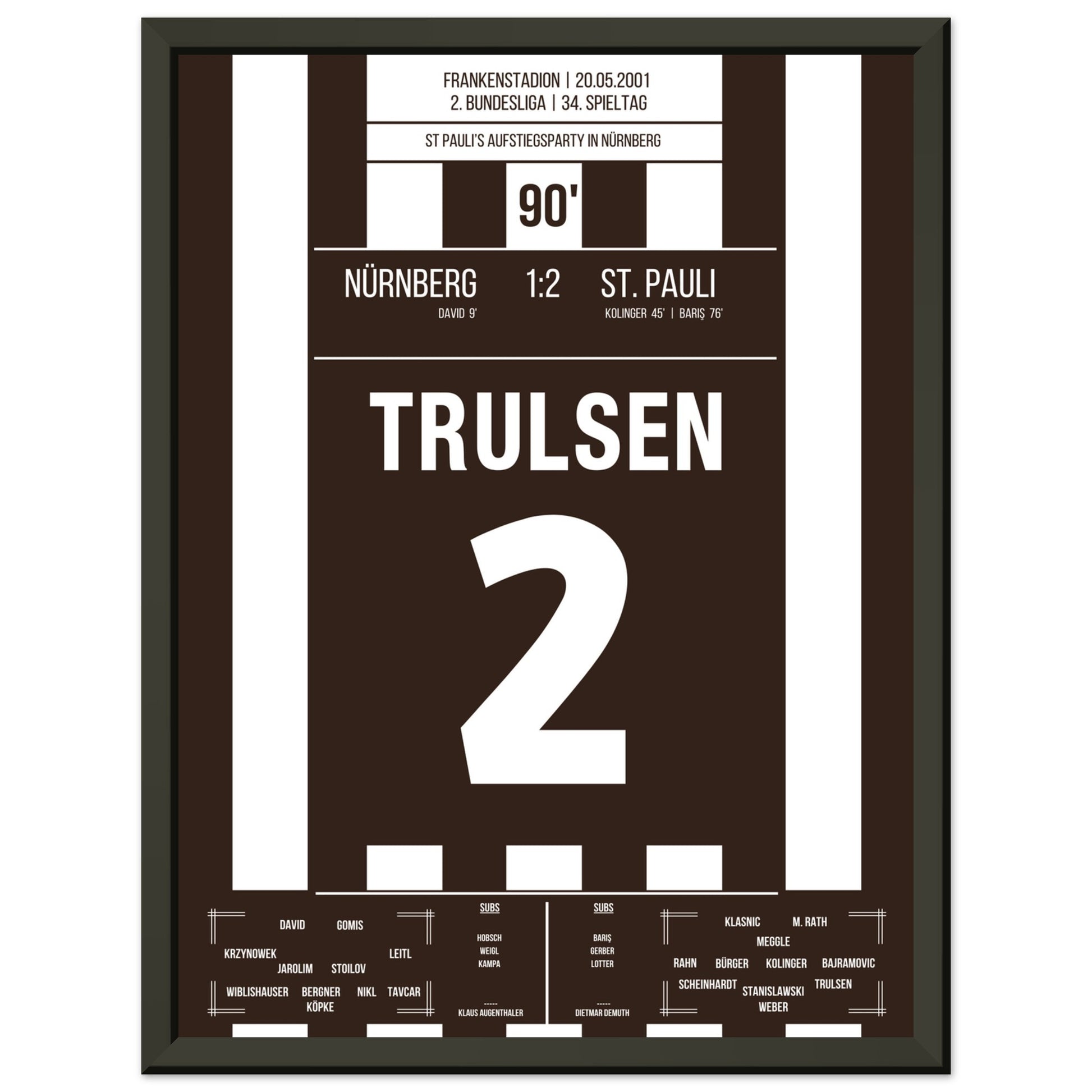 St Pauli's Aufstiegsfeier in Nürnberg 2001 30x40-cm-12x16-Schwarzer-Aluminiumrahmen