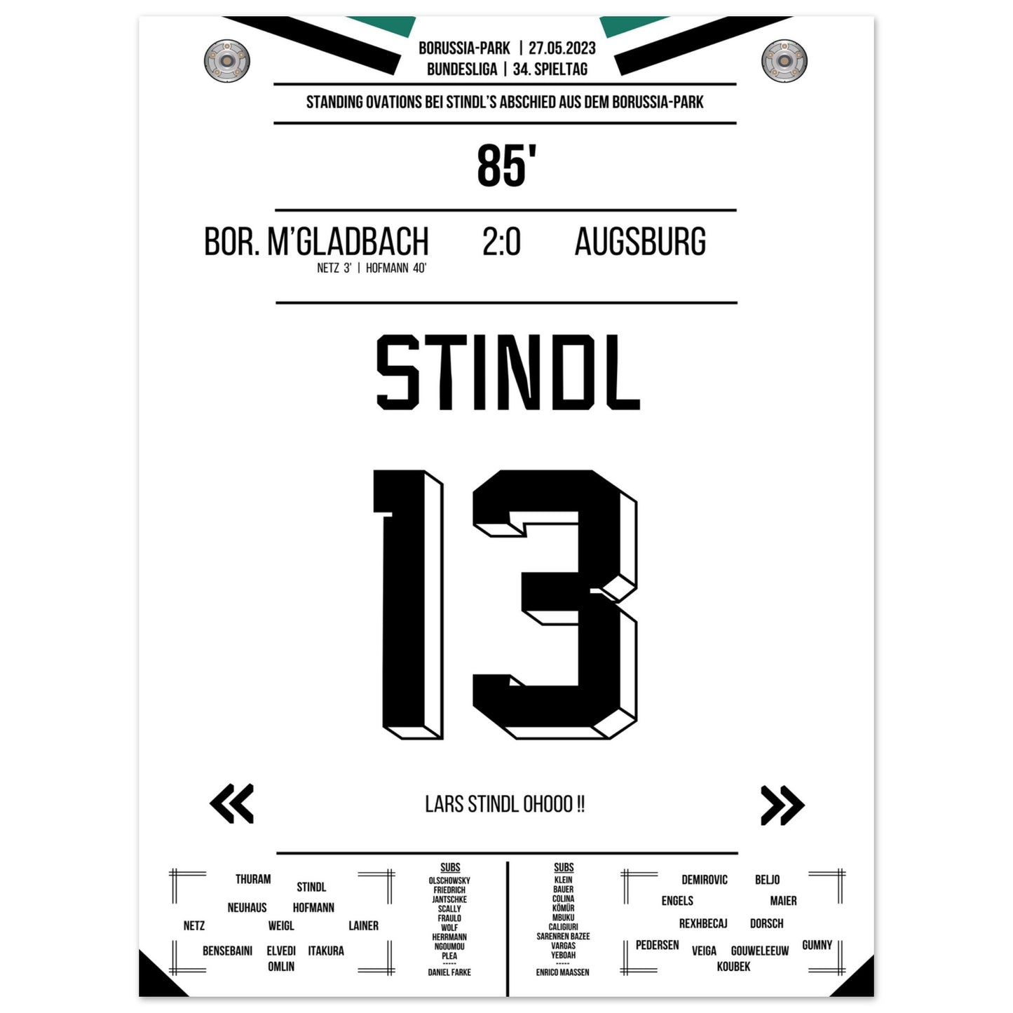 Stindl's Verabschiedung im Borussia-Park 2023 30x40-cm-12x16-Premium-Semi-Glossy-Paper-Poster