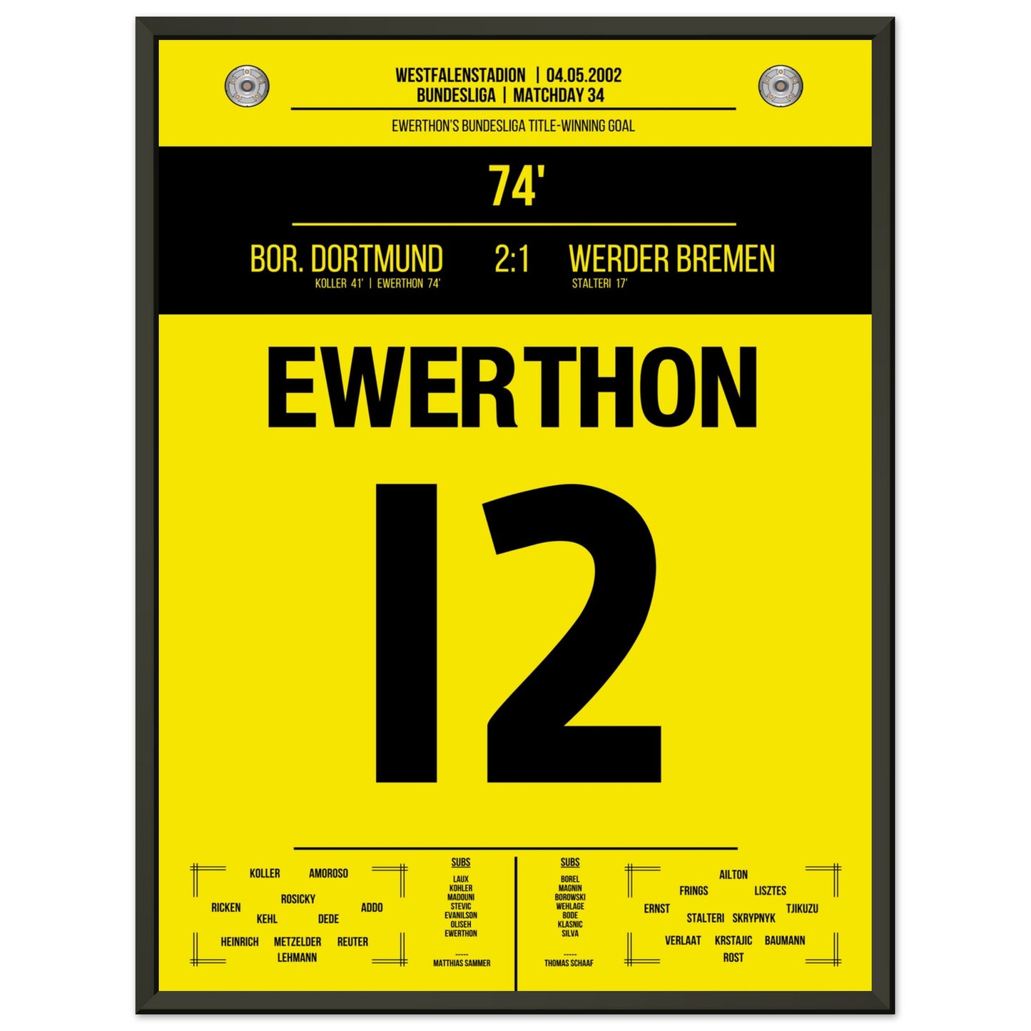 Ewerthon's Tor zu Dortmunds Meisterschaft 2002