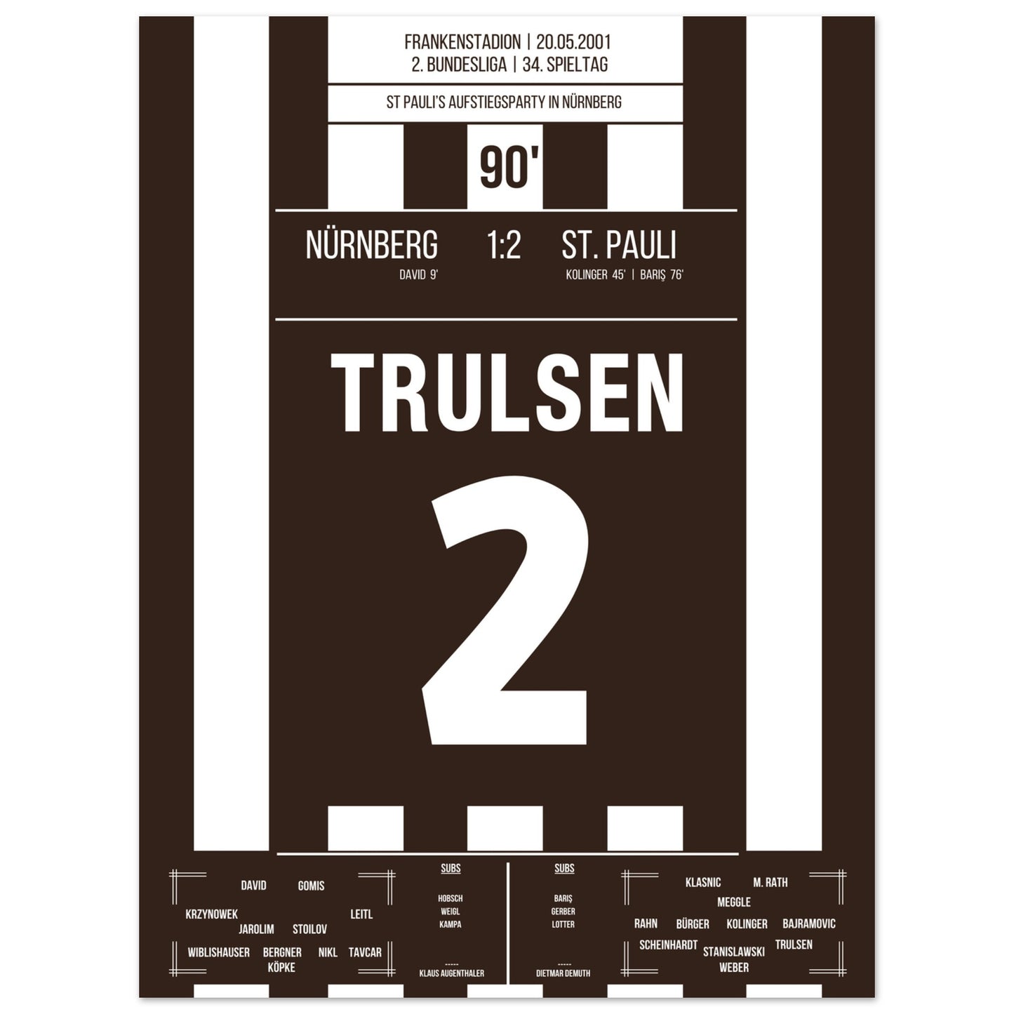 St Pauli's Aufstiegsfeier in Nürnberg 2001 30x40-cm-12x16-Ohne-Rahmen