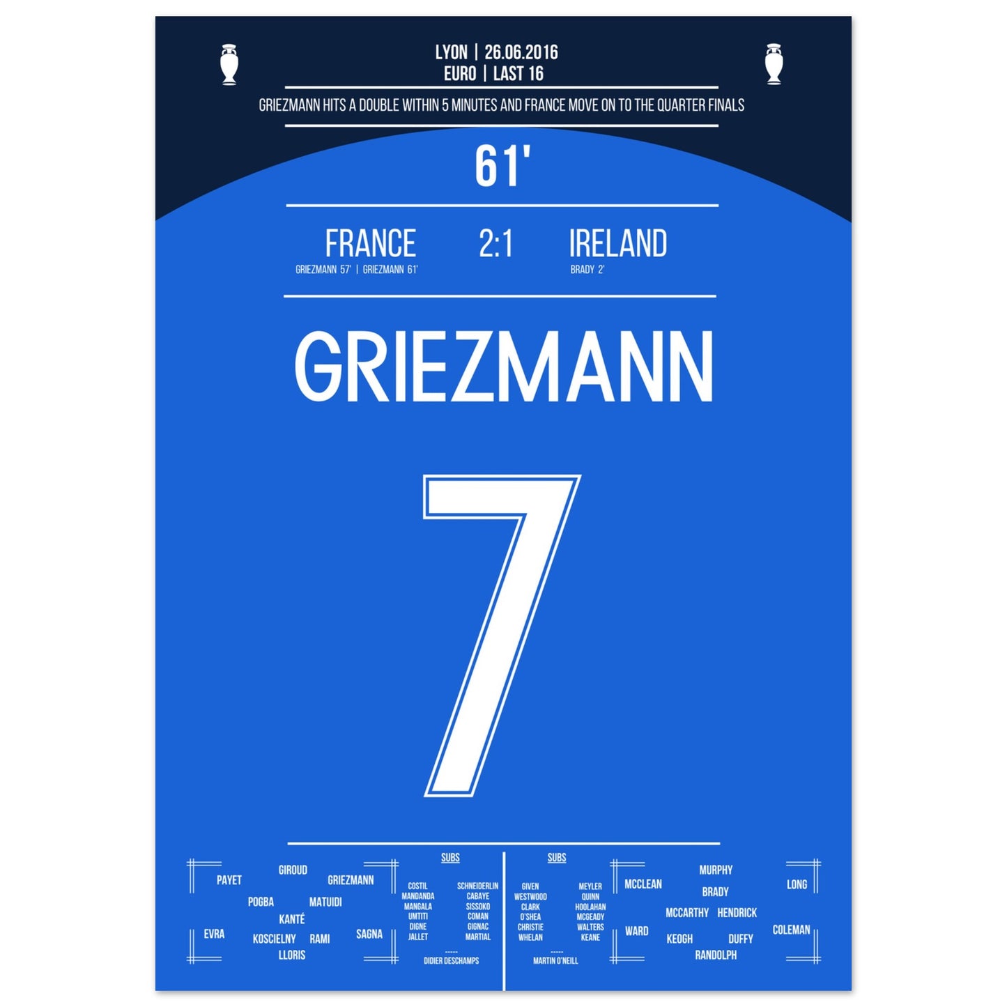 Griezmann's Doppelpack gegen Irland bei der Euro 2016