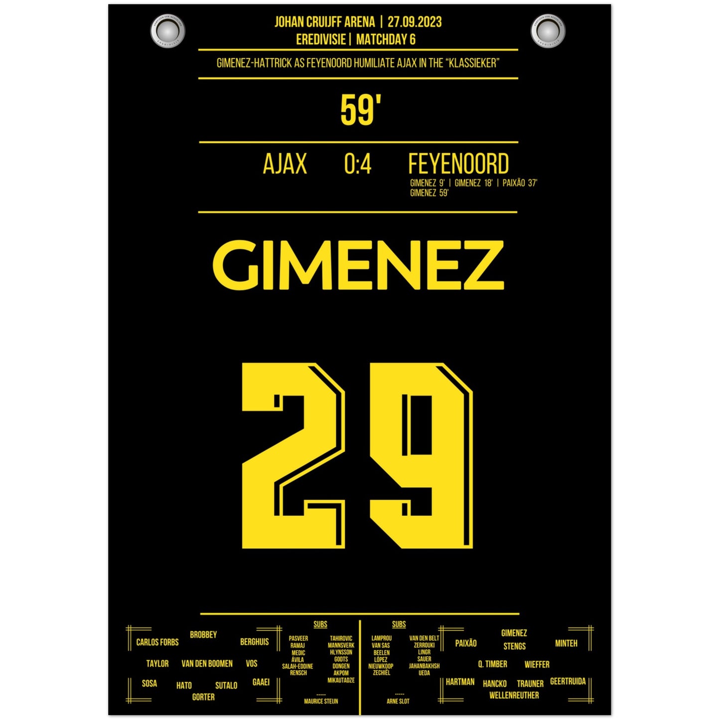 Gimenez-Hattrick bei 4-0 Sieg im "Klassieker" 2023 A4-21x29.7-cm-8x12-Premium-Semi-Glossy-Paper-Poste