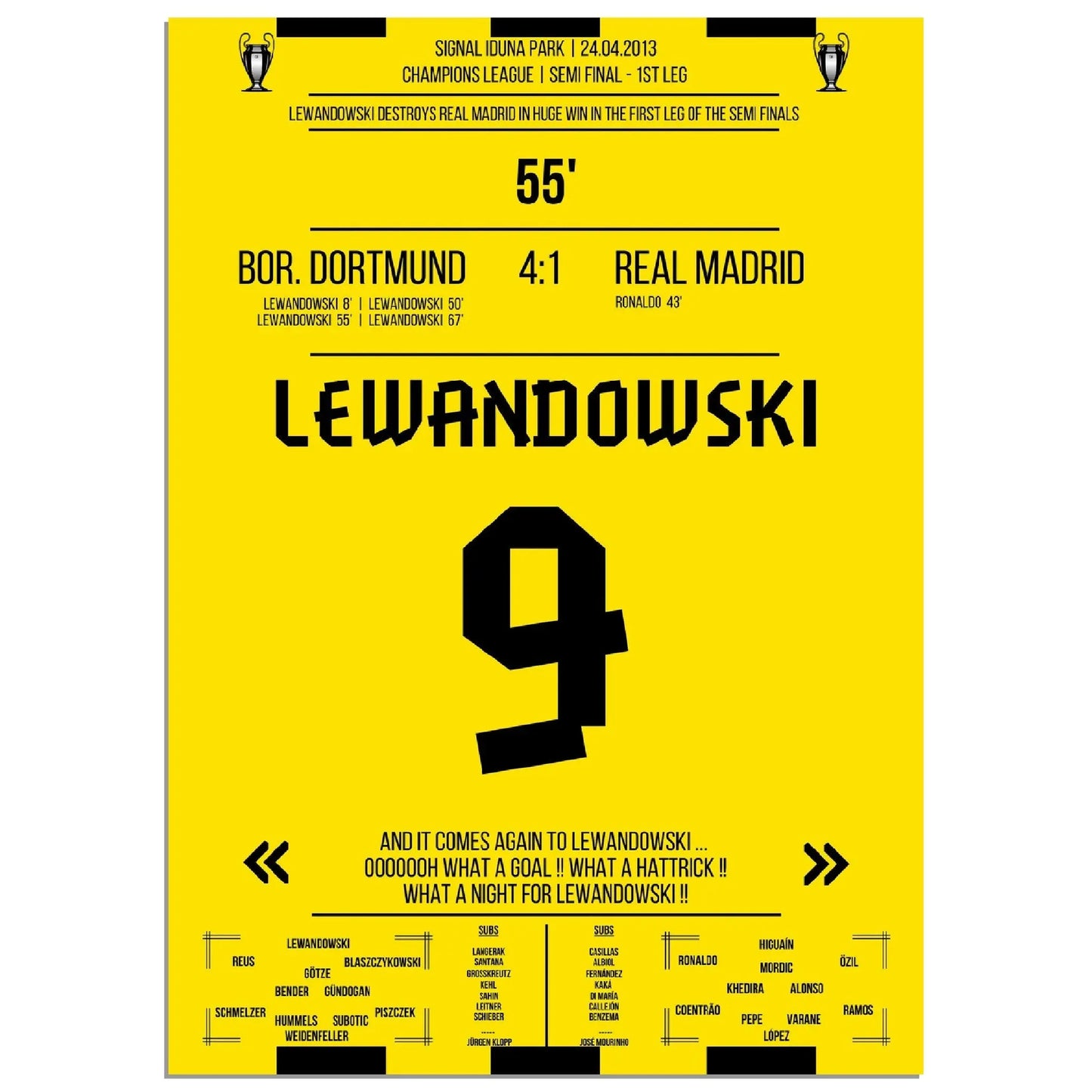 4er Pack Lewandowski im CL Halbfinale 2013 gegen Real 