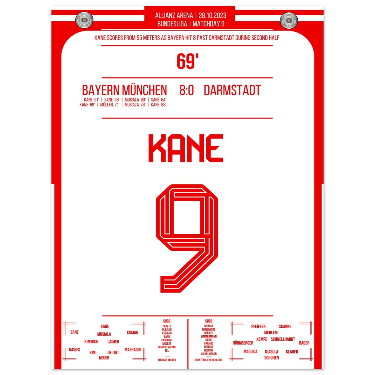 Kane's Traumtor aus 55 Metern bei 8-0 Sieg gegen Darmstadt