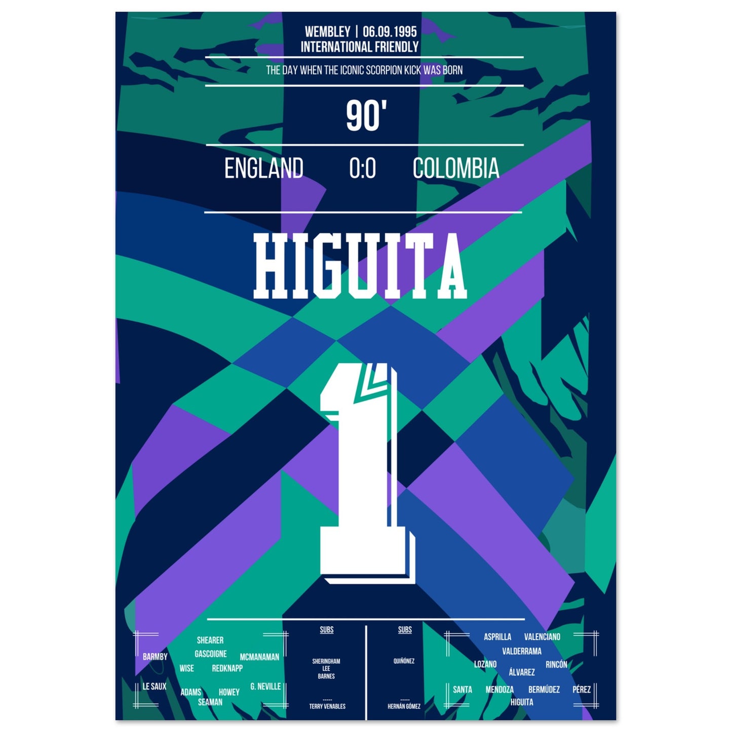 Higuita's Scorpion-Kick gegen England 1996 A4-21x29.7-cm-8x12-Ohne-Rahmen