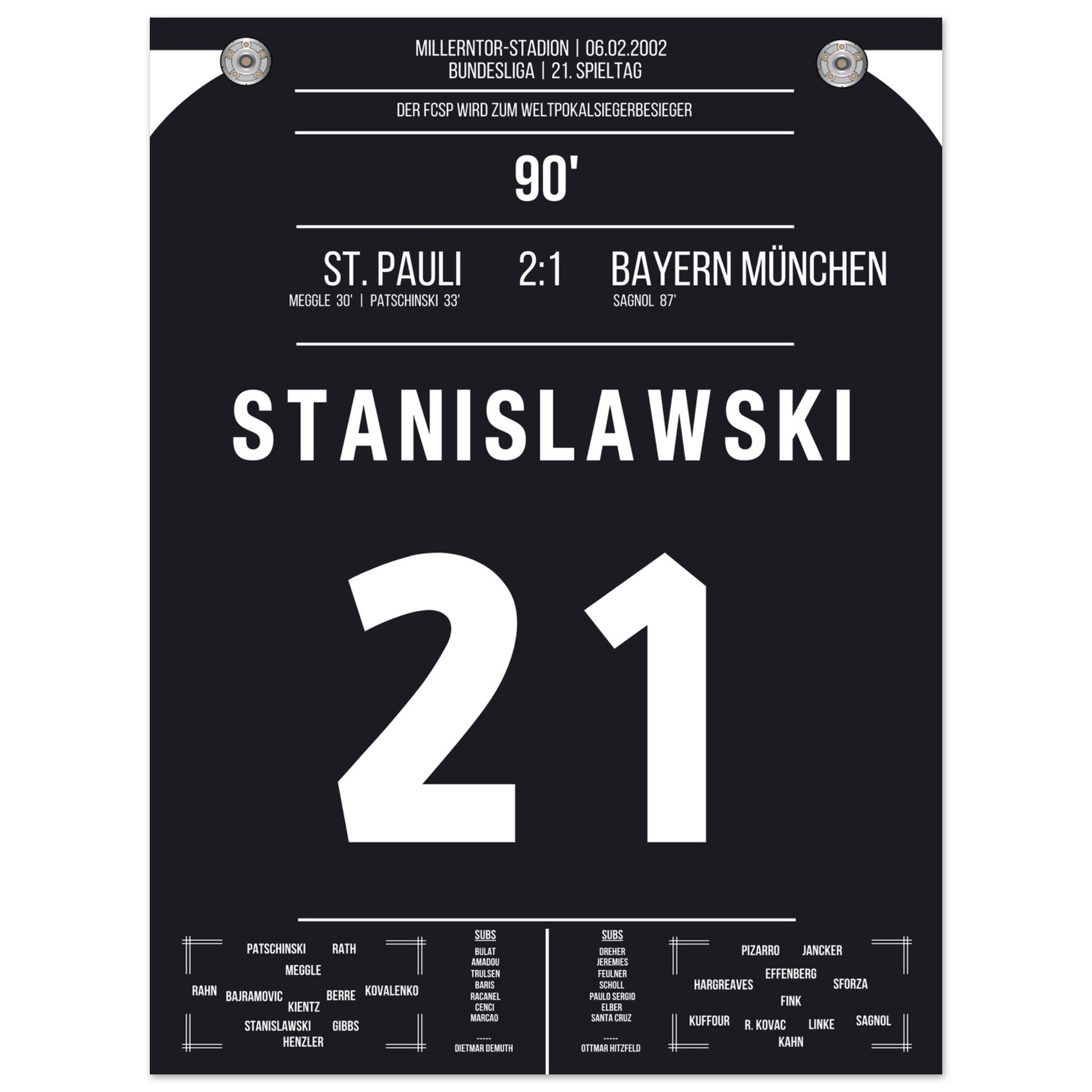 Die Geburtsstunde der Weltpokalsiegerbesieger - Stanislawski 30x40-cm-12x16-Ohne-Rahmen