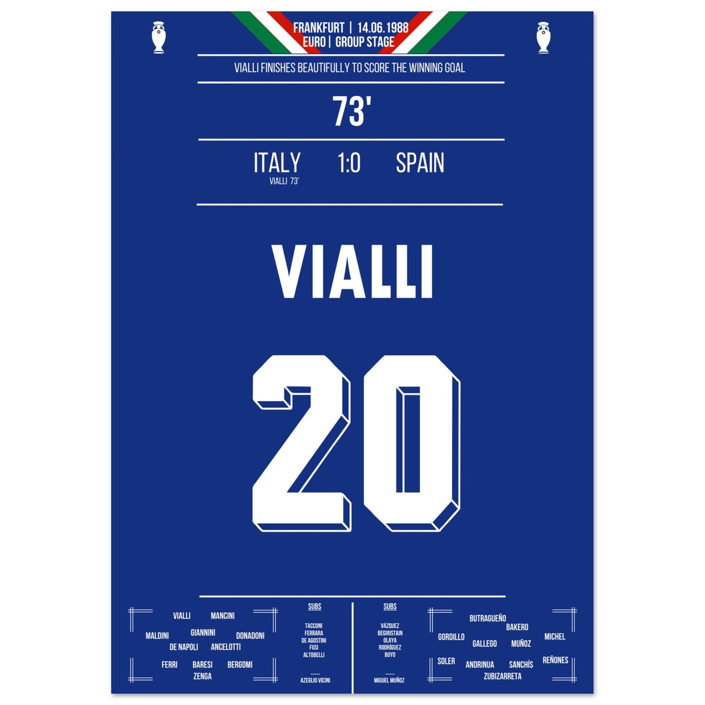 Vialli's Siegtor gegen Spanien bei der Euro 1988 