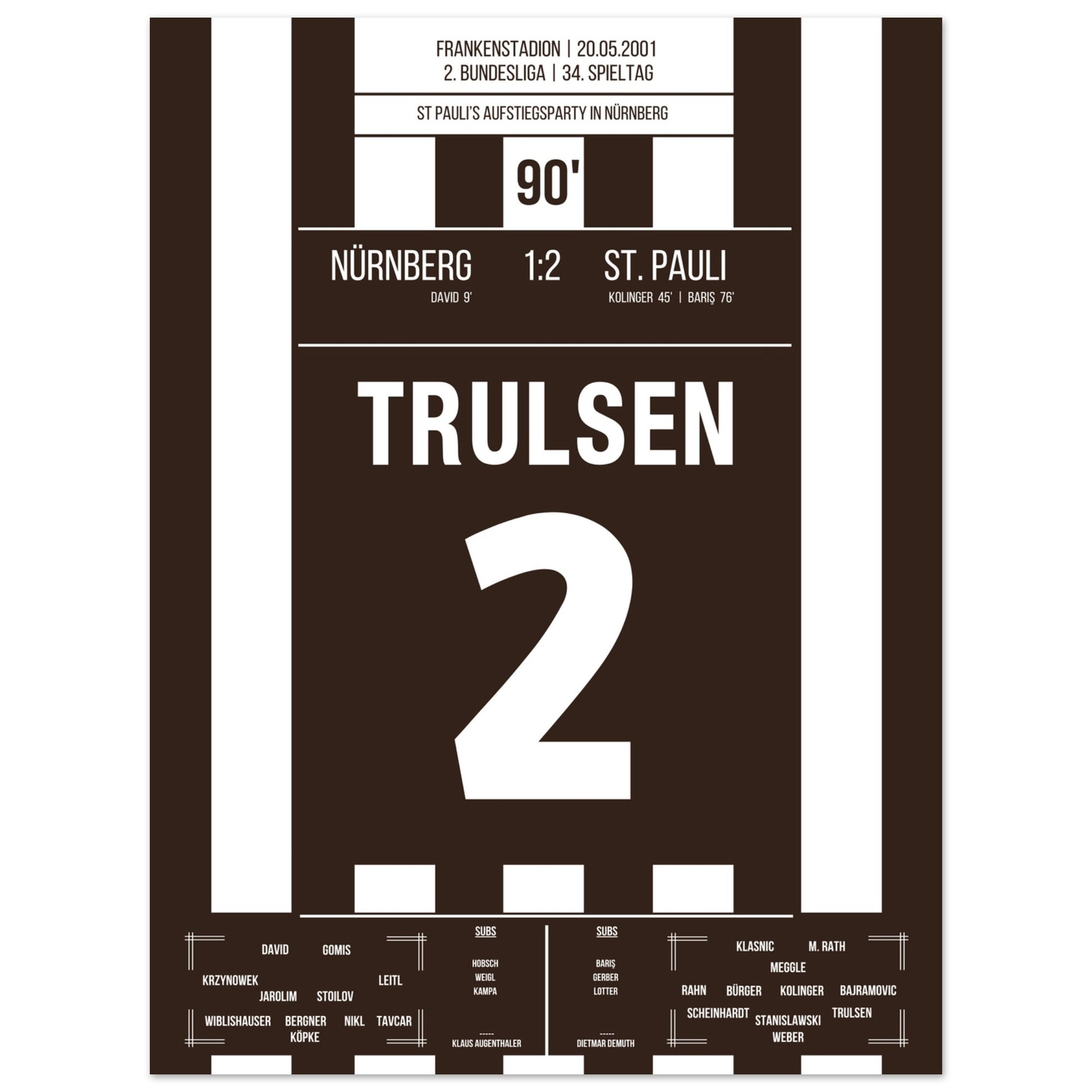 St Pauli's Aufstiegsfeier in Nürnberg 2001 45x60-cm-18x24-Ohne-Rahmen