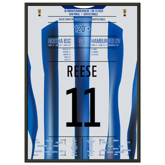 Reese schiesst die Hertha ins Pokal-Viertelfinale 50x70-cm-20x28-Schwarzer-Aluminiumrahmen