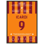 Man Of The Match Icardi bricht den Rekord gegen Besiktas 50x70-cm-20x28-Schwarzer-Aluminiumrahmen
