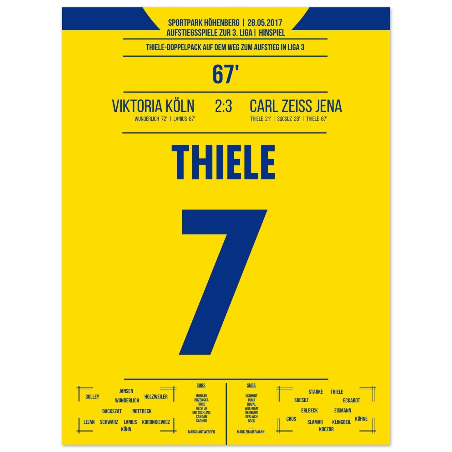 Thiele-Doppelpack führt Jena in Richtung 3. Liga in 2017 45x60-cm-18x24-Ohne-Rahmen