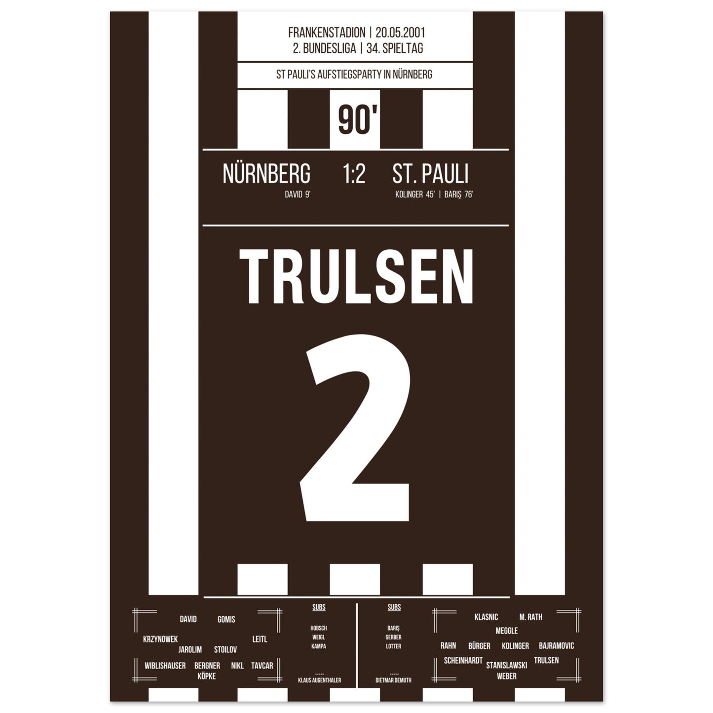 St Pauli's Aufstiegsfeier in Nürnberg 2001 50x70-cm-20x28-Ohne-Rahmen