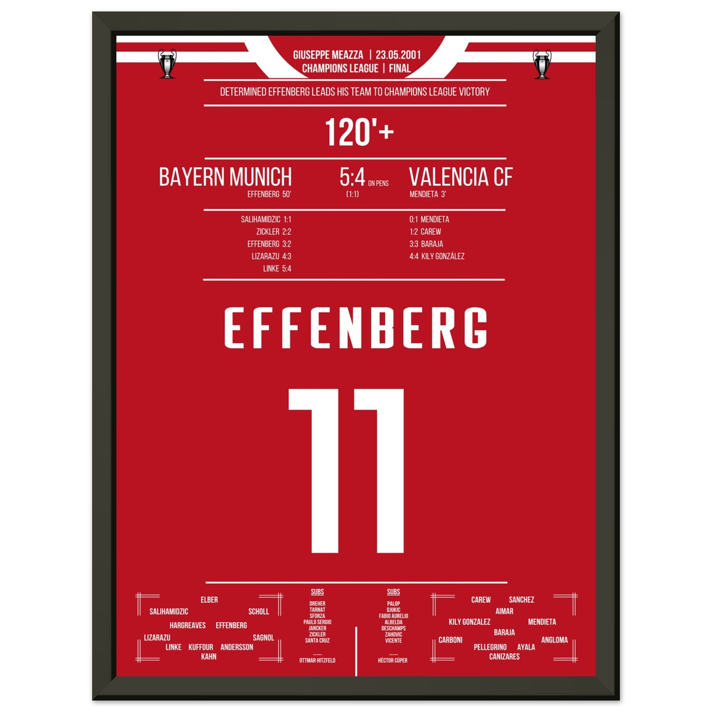 Effenberg's Leader-Performance im Champions League Finale 2001 30x40-cm-12x16-Schwarzer-Aluminiumrahmen