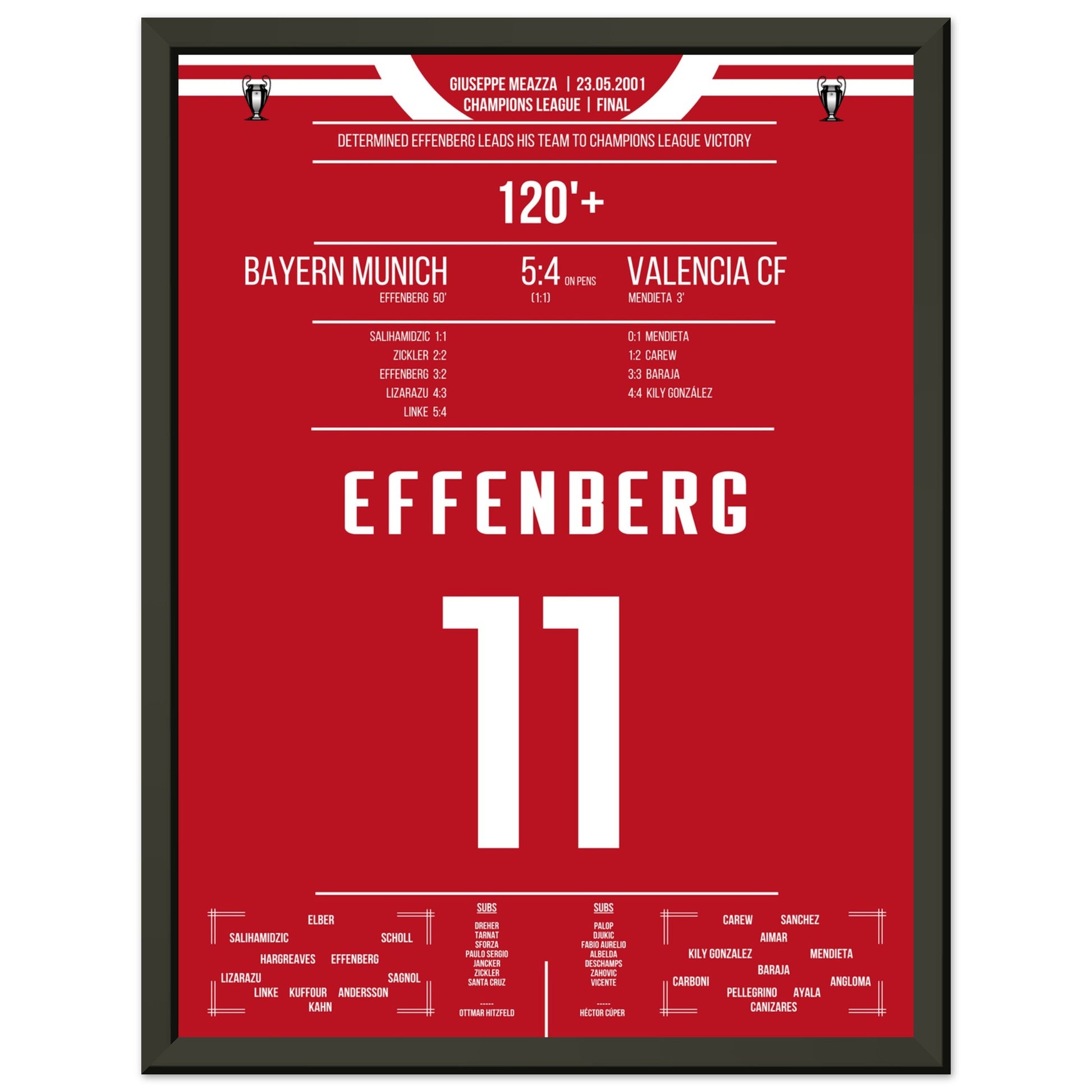 Effenberg's Leader-Performance im Champions League Finale 2001 30x40-cm-12x16-Schwarzer-Aluminiumrahmen