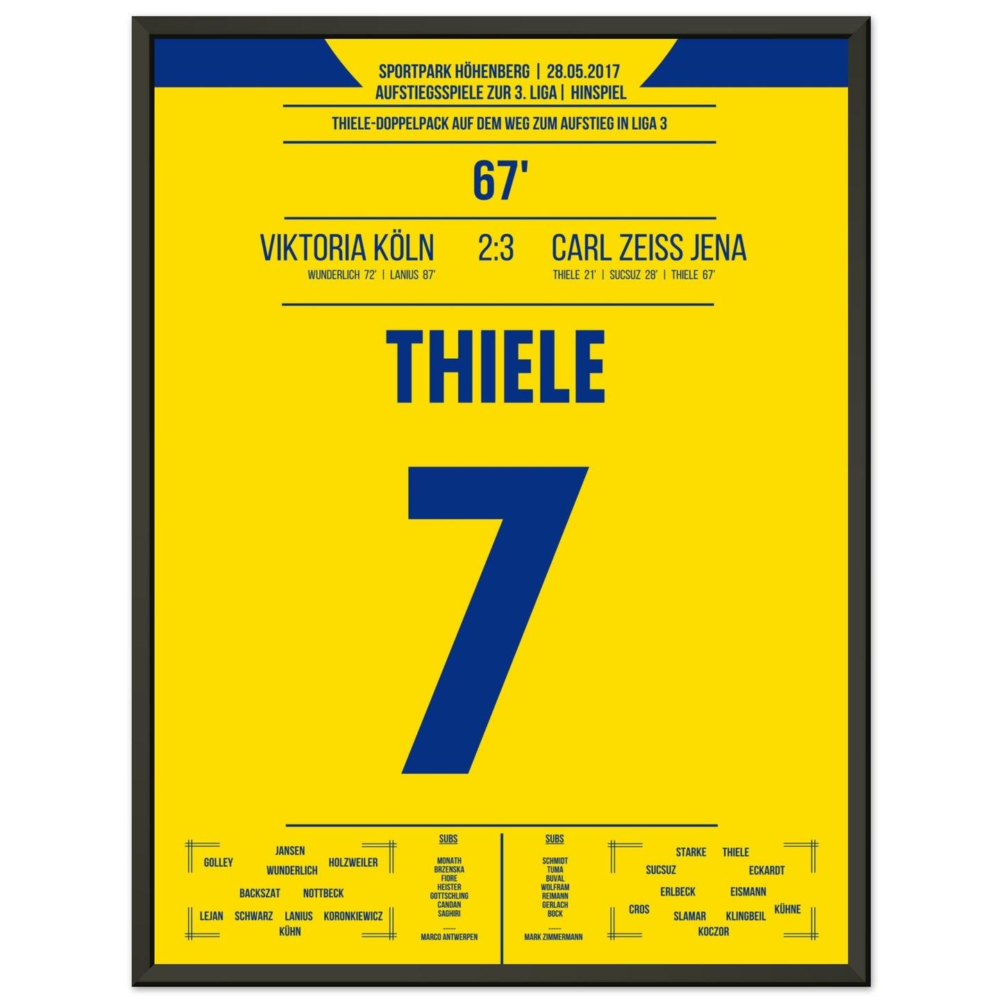 Thiele-Doppelpack führt Jena in Richtung 3. Liga in 2017