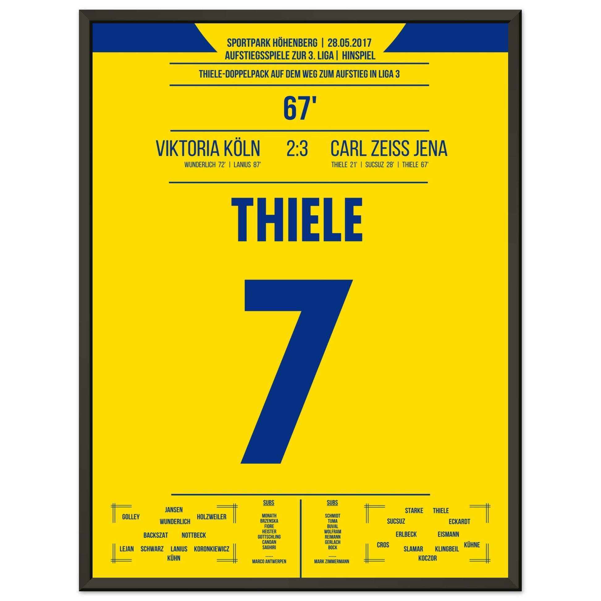 Thiele-Doppelpack führt Jena in Richtung 3. Liga in 2017 45x60-cm-18x24-Schwarzer-Aluminiumrahmen