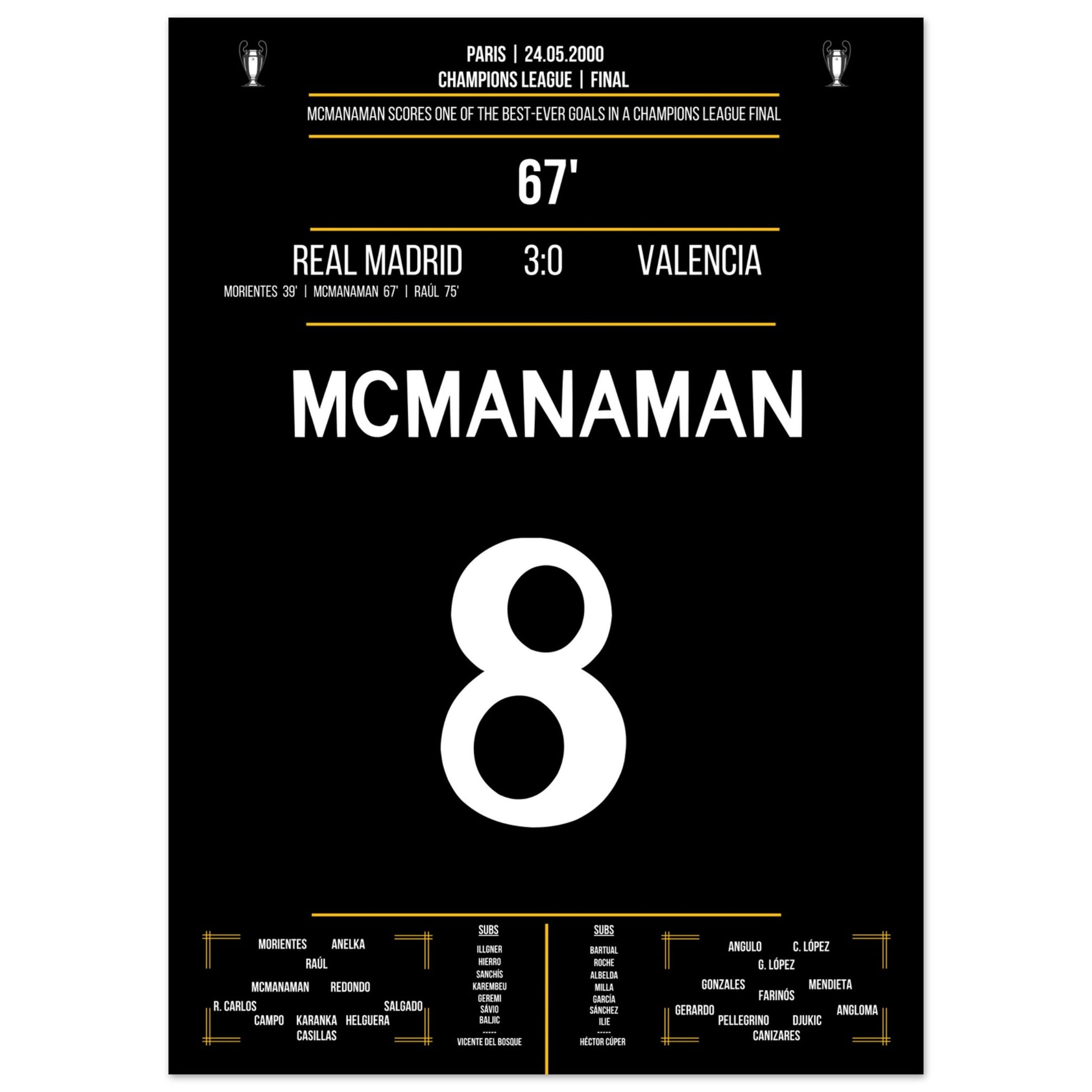 McManaman Volley im Champions League Finale 2000 gegen Valencia 50x70-cm-20x28-Ohne-Rahmen