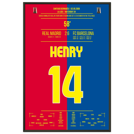 Barcelona's Machtdemonstration im Bernabéu in 2009 | Henry's Doppelpack 60x90-cm-24x36-Premium-Semi-Glossy-Paper-Metal-Fra