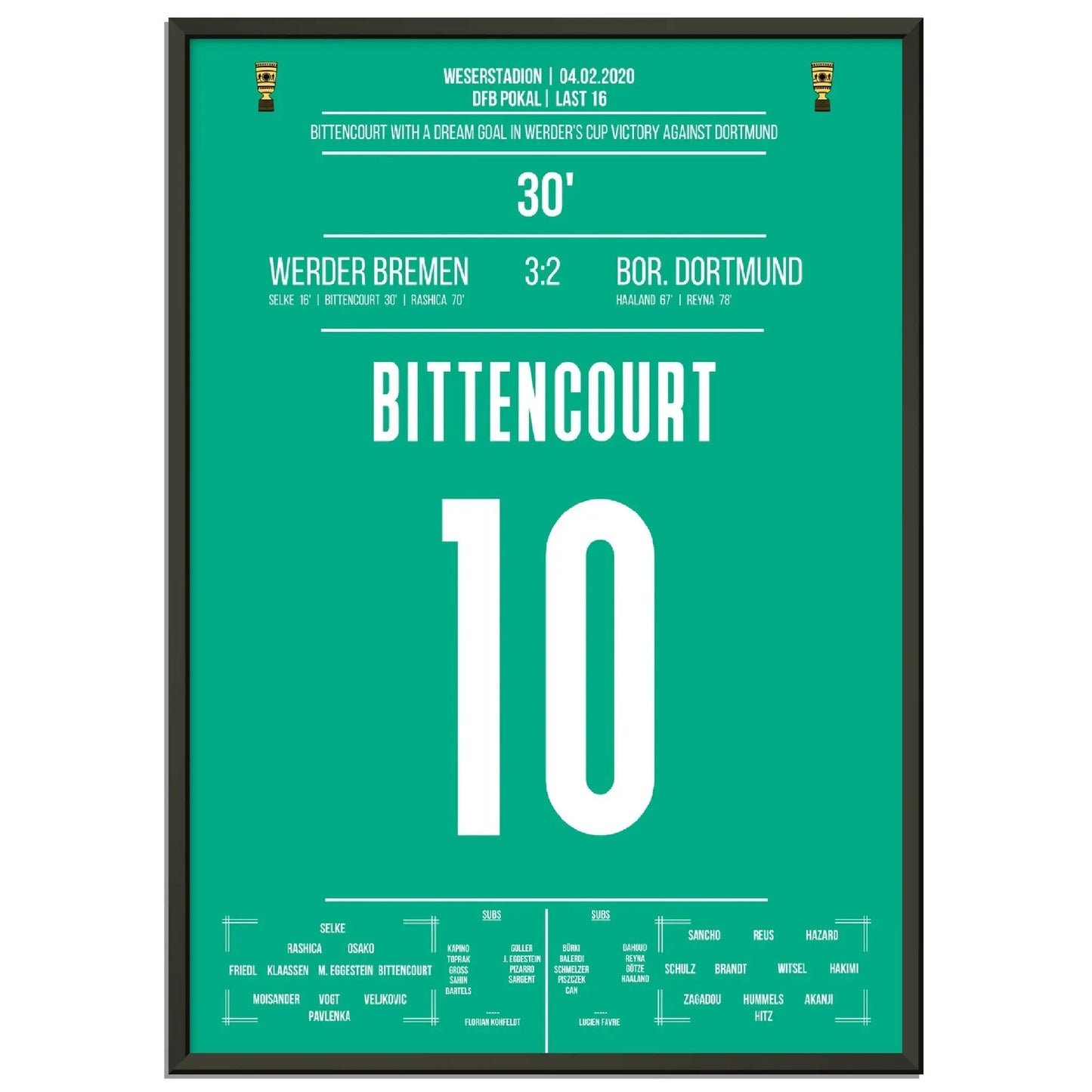 Bittencourt's Traumtor im DFB Pokal Achtelfinale gegen Dortmund 