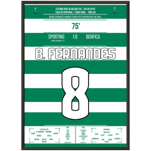 Bruno Fernandes schießt Sporting im Derby ins Pokalfinale 2019 50x70-cm-20x28-Schwarzer-Aluminiumrahmen