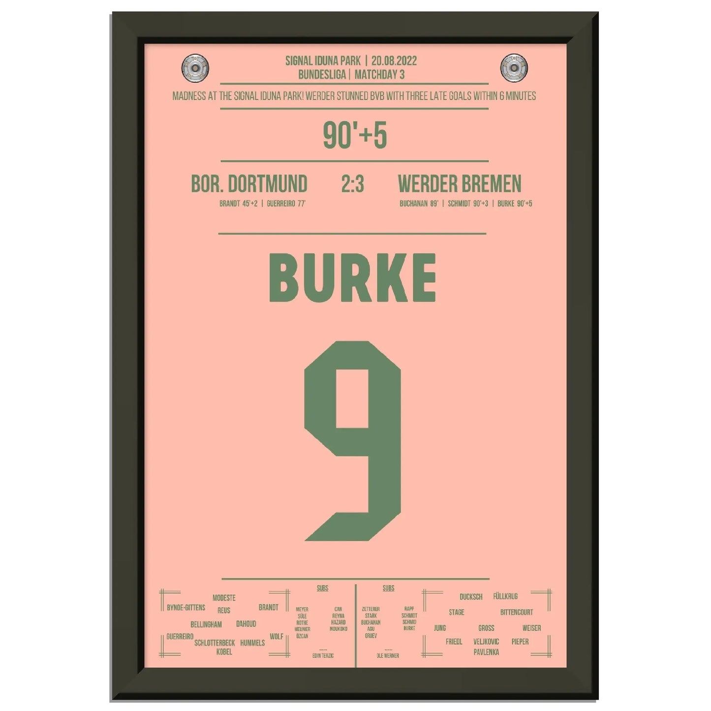 Burke krönt Bremen's irre Aufholjagd in Dortmund 2022 
