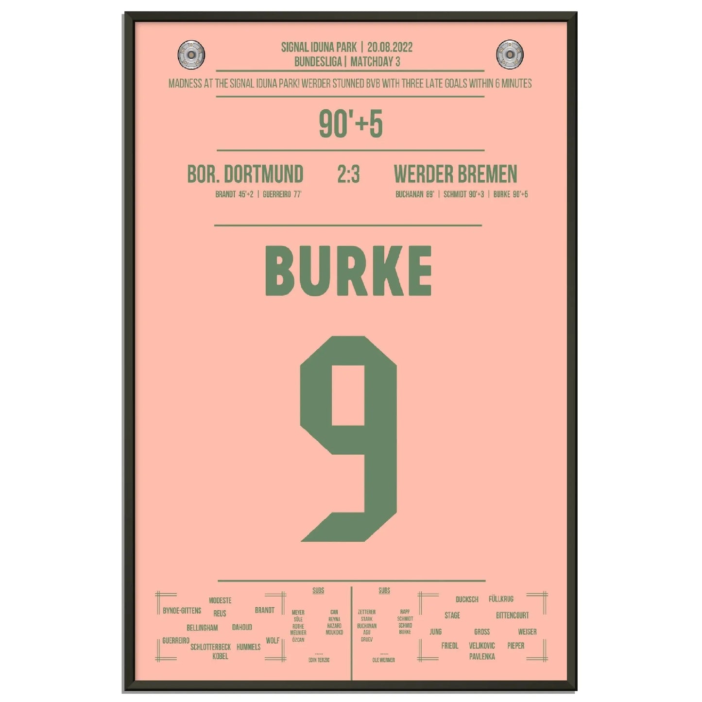 Burke krönt Bremen's irre Aufholjagd in Dortmund 2022 