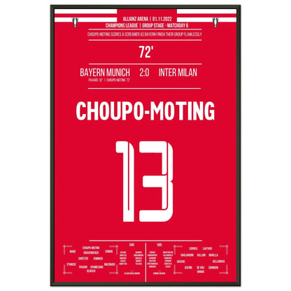 Choupo-Moting's Traumtor gegen Inter in der Champions League Gruppenphase 2022 60x90-cm-24x36-Schwarzer-Aluminiumrahmen