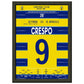 Crespo's Tor bei Parma's Europapokal-Triumph 1999 A4-21x29.7-cm-8x12-Schwarzer-Aluminiumrahmen