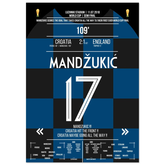 Das Tor zum WM-Finale! Mandzukic schießt Kroatien zum Sieg gegen England 2018 A4-21x29.7-cm-8x12-Premium-Semi-Glossy-Paper-Poste