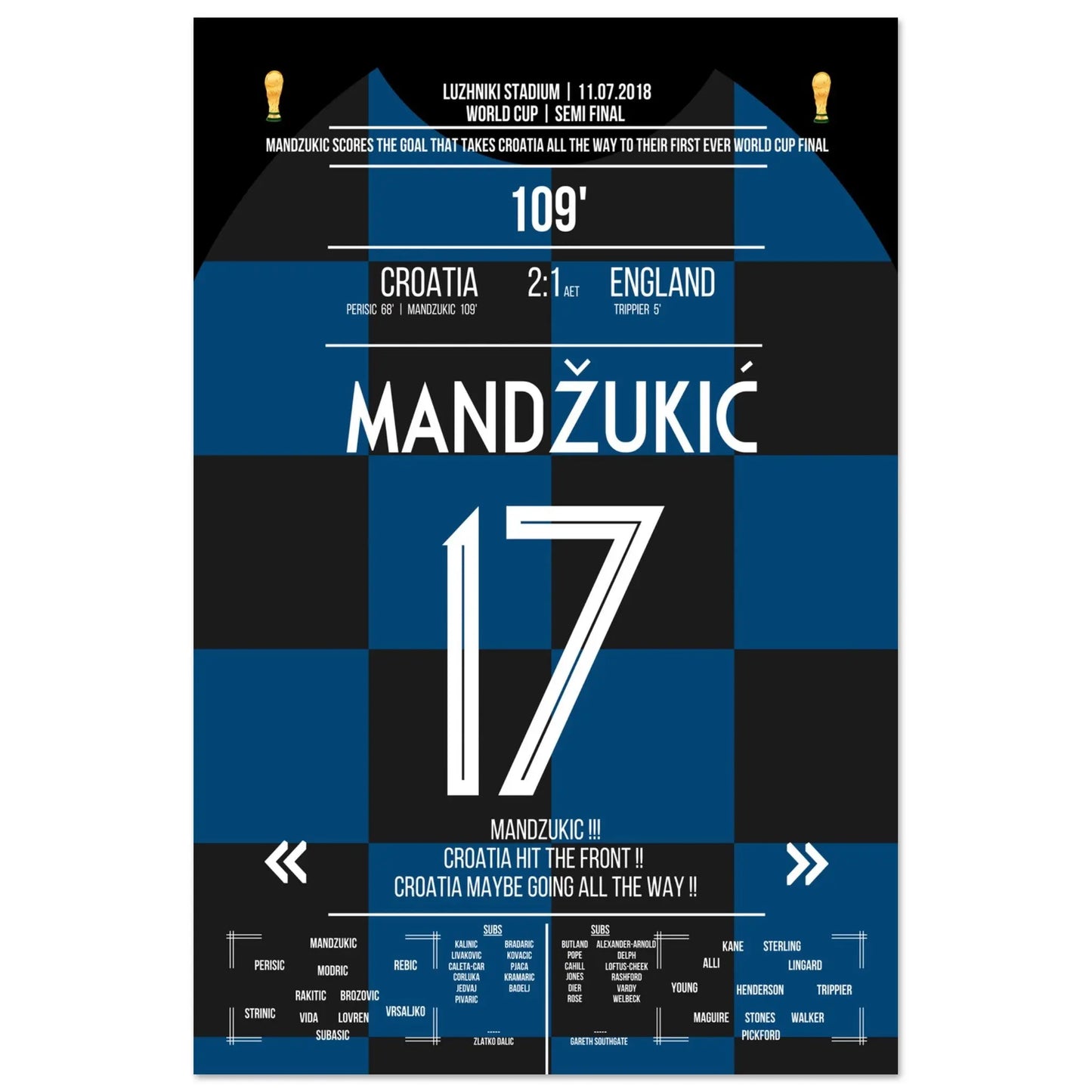 Das Tor zum WM-Finale! Mandzukic schießt Kroatien zum Sieg gegen England 2018 60x90-cm-24x36-Premium-Semi-Glossy-Paper-Poster