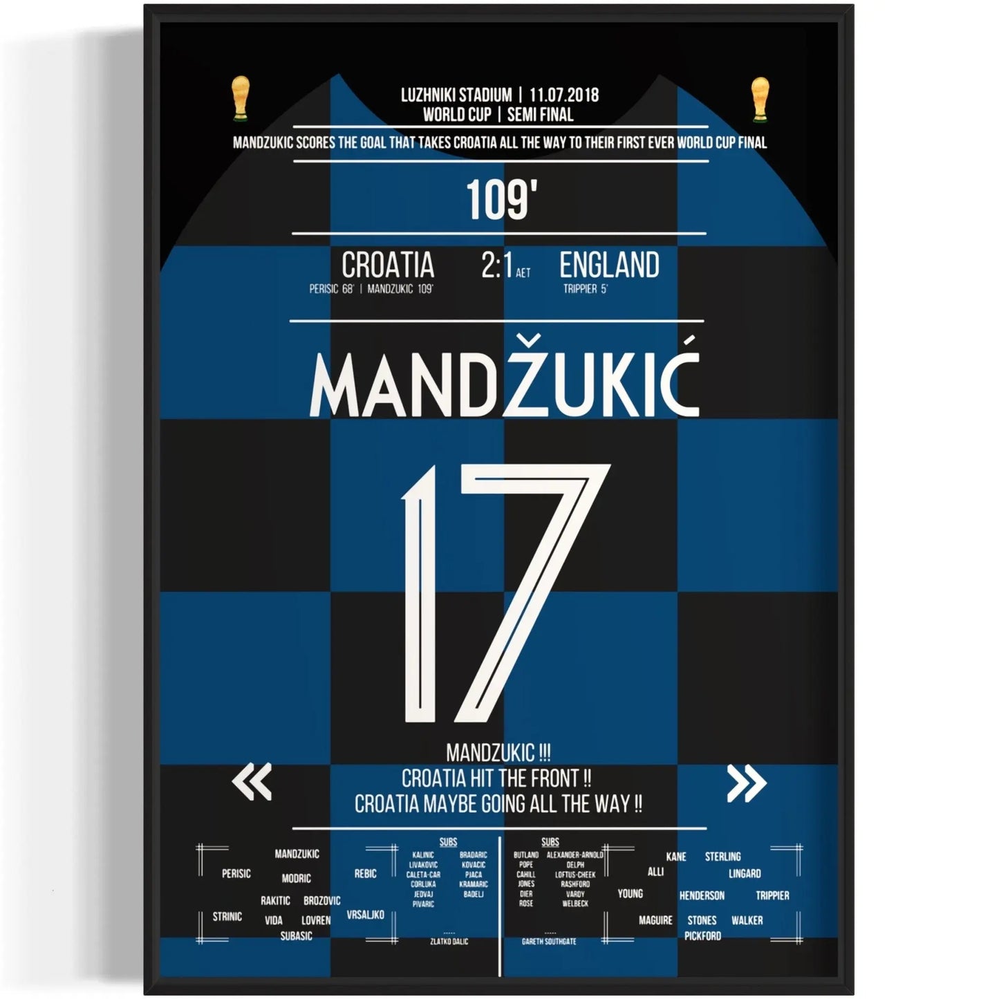 Het doelpunt voor de WK-finale! Mandzukic schiet Kroatië in 2018 naar de overwinning tegen Engeland