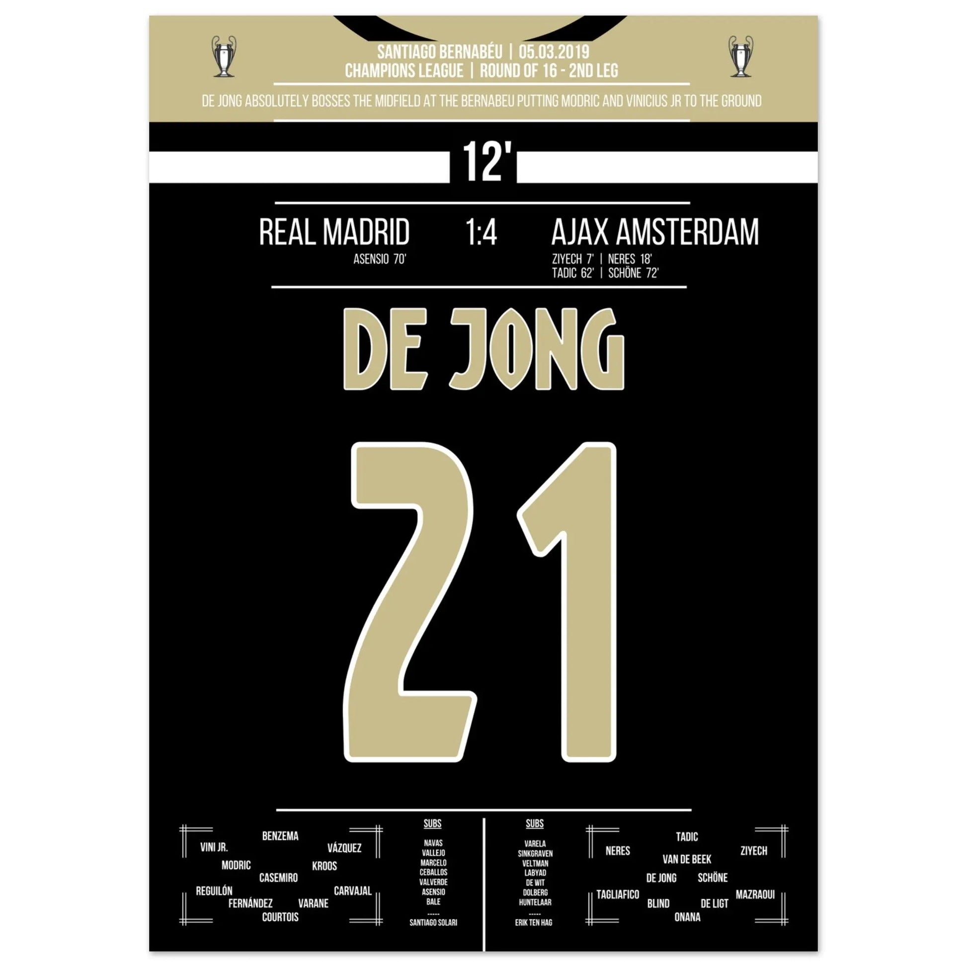 De Jong's magische Performance im Champions League Achtelfinale gegen Real 50x70-cm-20x28-Ohne-Rahmen