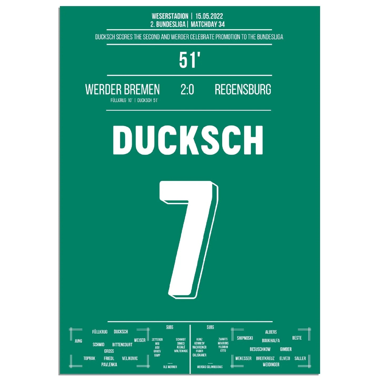 Ducksch macht Bremen's Wiederaufstieg perfekt 
