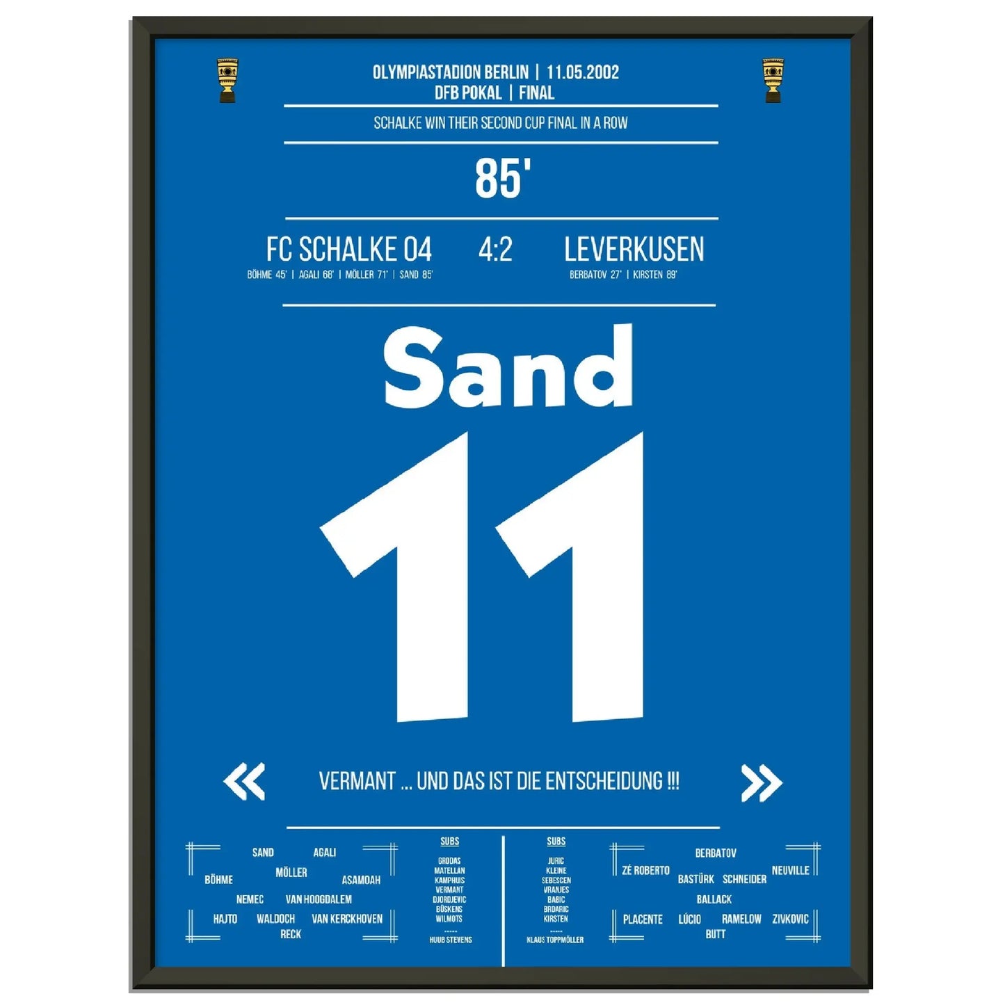Ebbe Sand zum vierten! Zweiter Pokaltriumph in Folge in 2002 